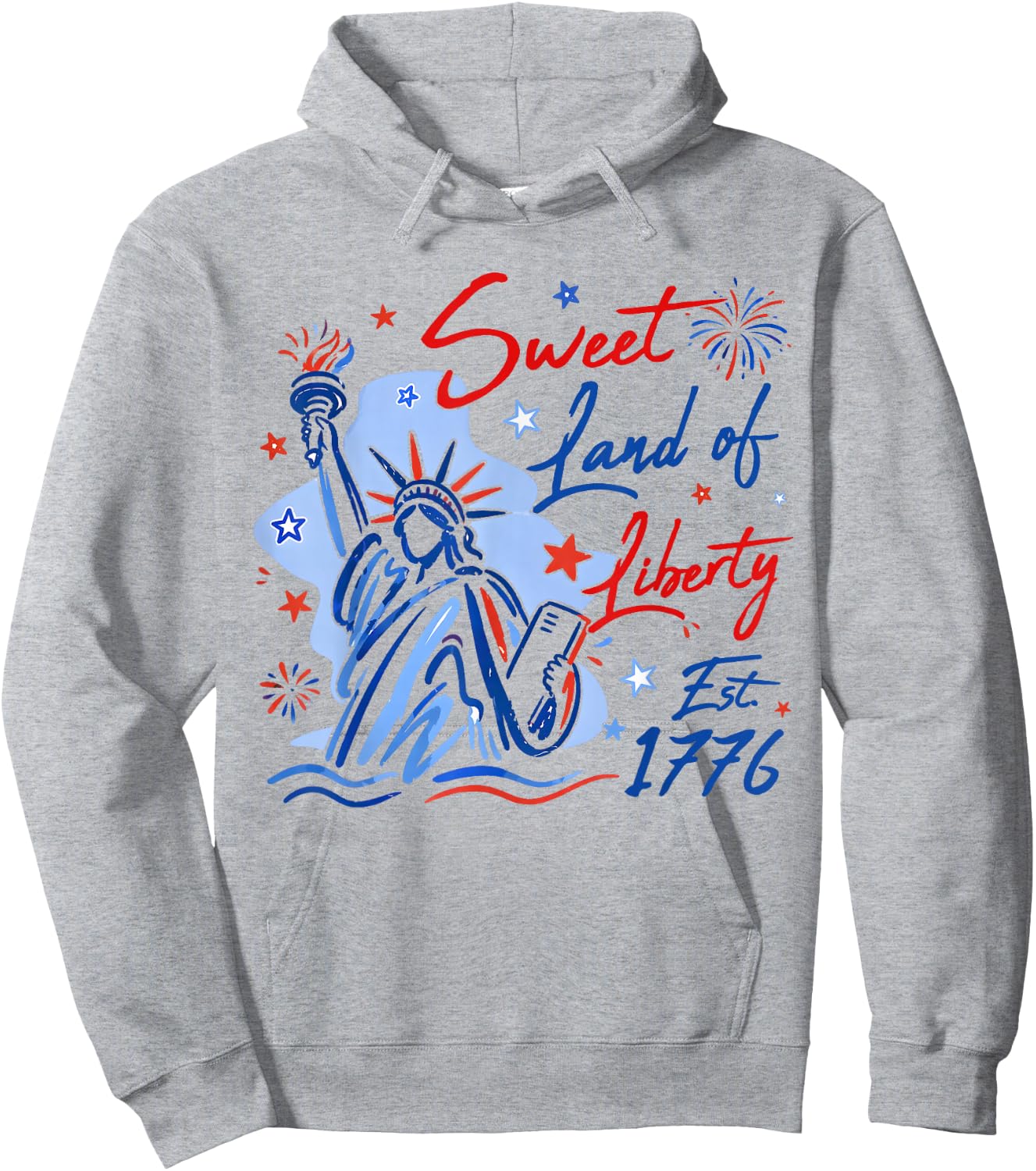 4th of July Sweet Land of Liberty 1776 Men Women Kid Hoodie - Hoodie | Ash