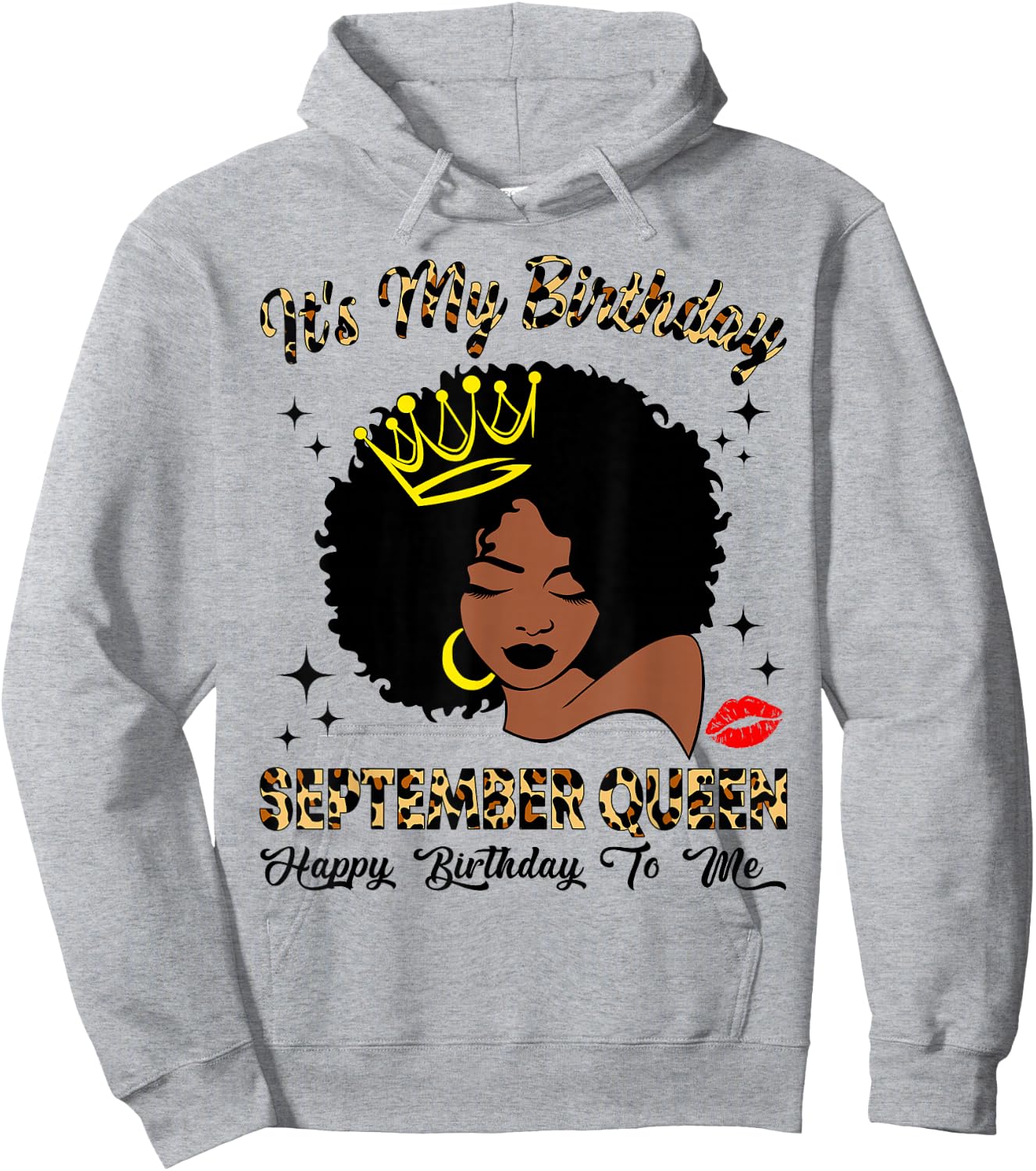 September Queen African American Black Woman Birthday Queen Hoodie - Hoodie | Ash