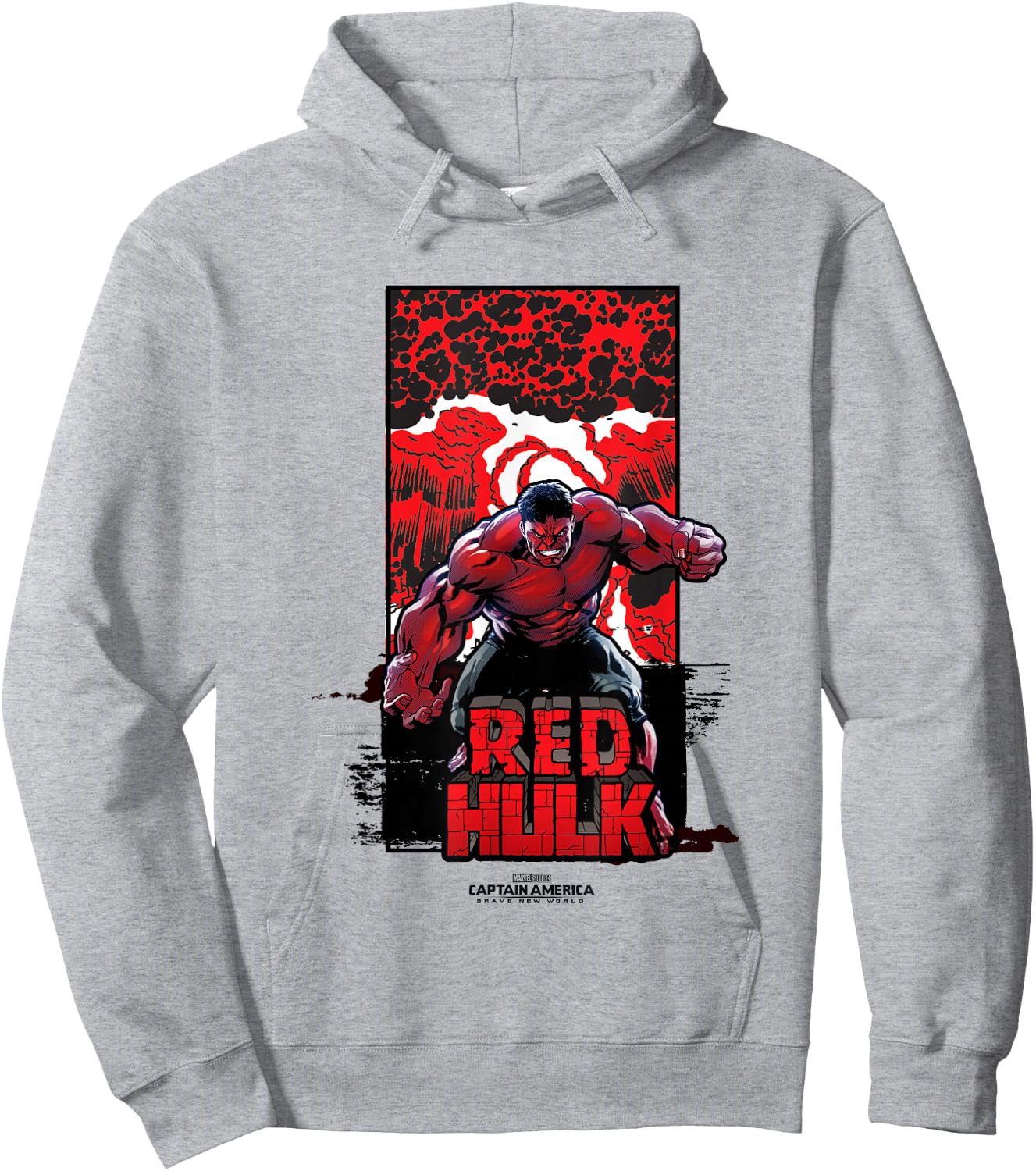 Marvel Captain America: Brave New World Red Hulk Explosion , grey, S Hoodie - Hoodie | Ash