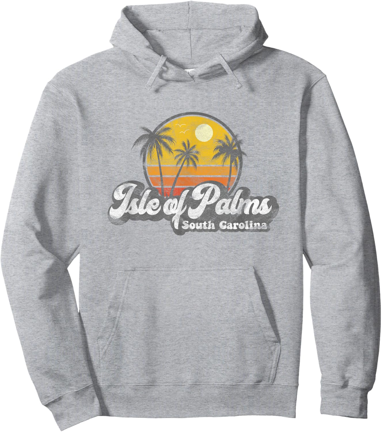 Isle of Palms SC Retro Surfer Hoodie - Hoodie | Ash