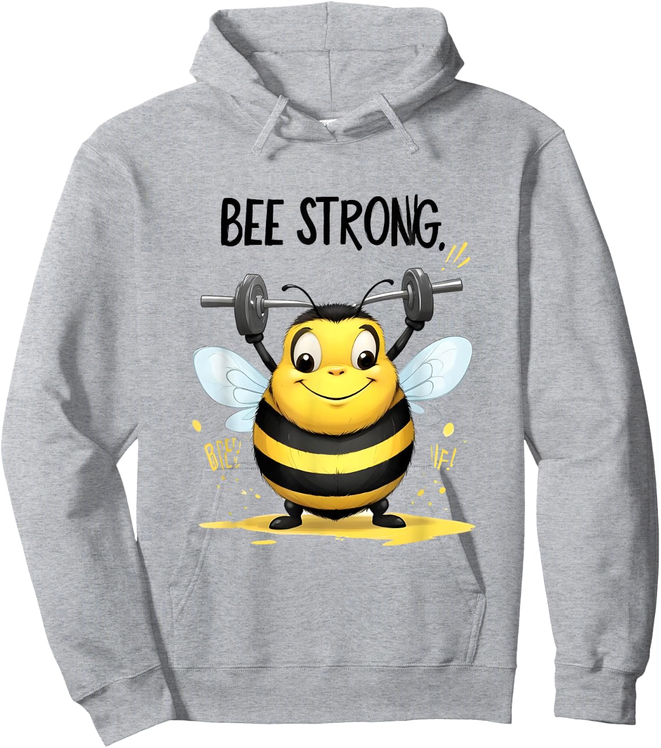 Lustige mollige gelbe Biene: Be Strong Hoodie - Hoodie | Ash