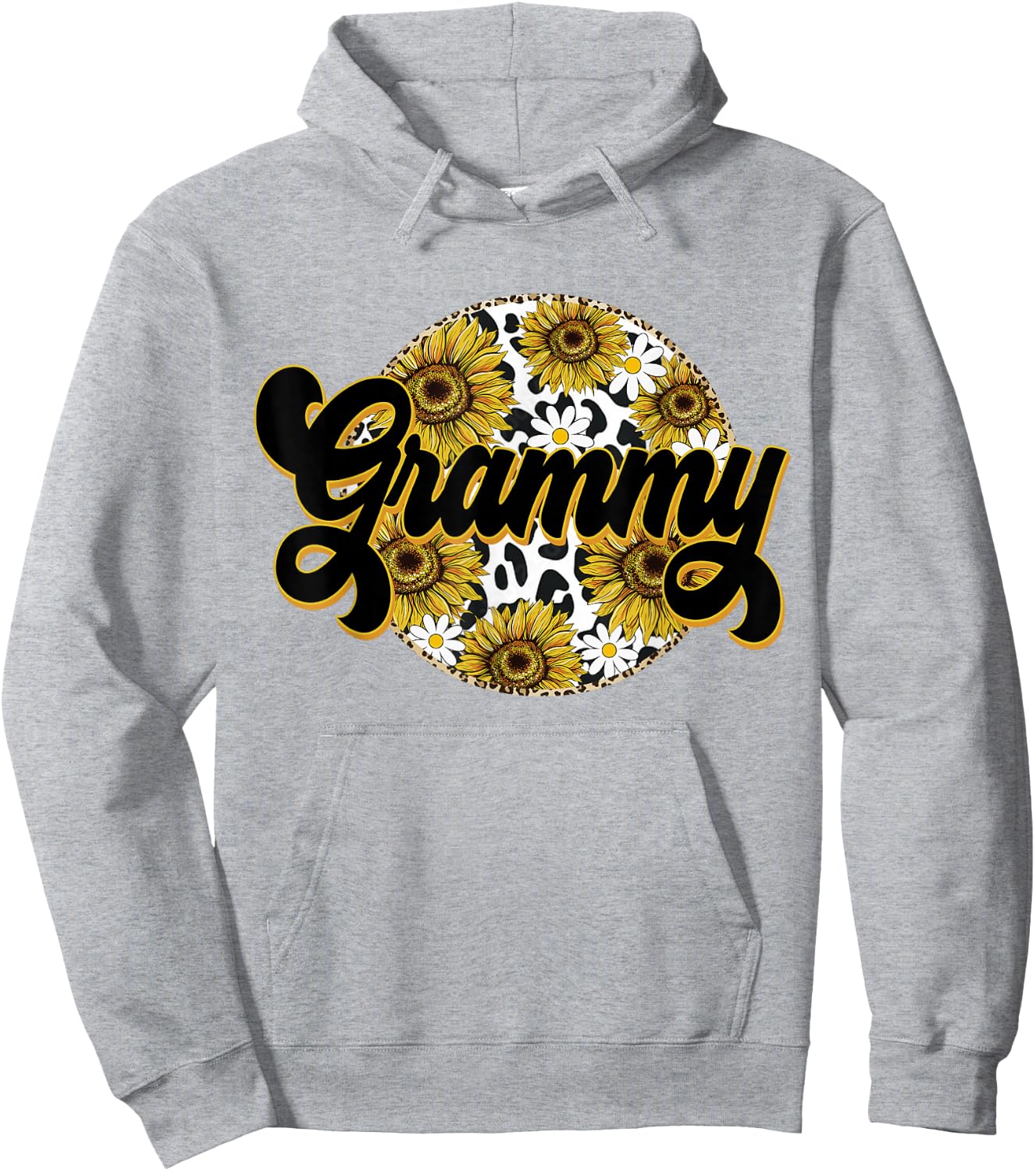Cute Grammy Cow Print Sunflower Leapard Grandma Mother's day Hoodie - Hoodie | Ash