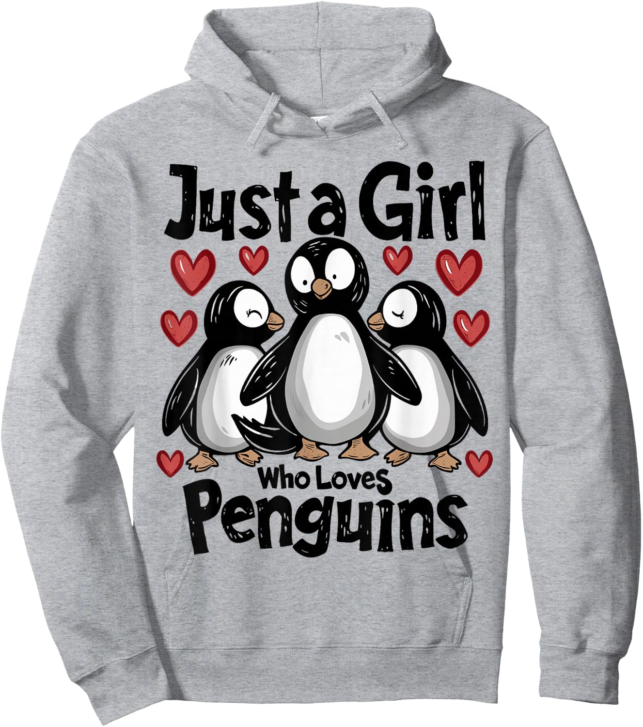 Cute Penguin Lovers Gift Just A Girl Who Loves Penguins Hoodie - Hoodie | Ash