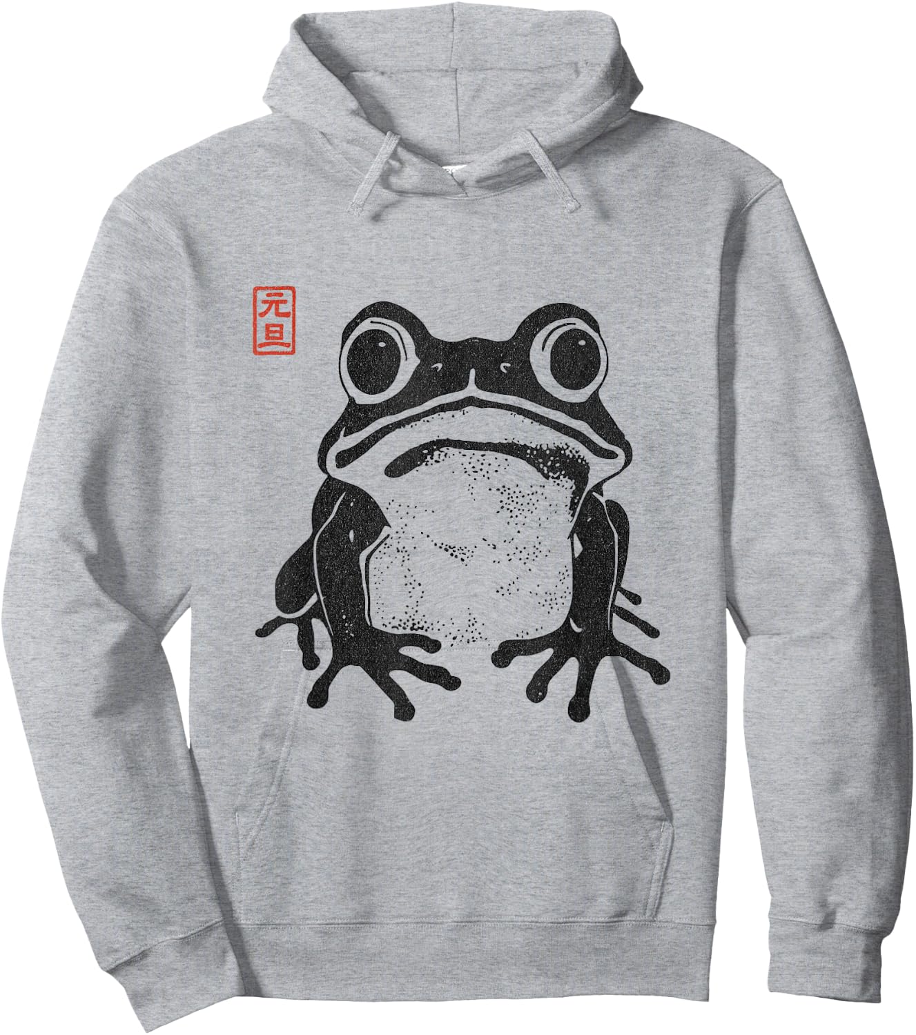 Japanese Aesthetic Frog Grumpy Toad Hoodie - Hoodie | Ash