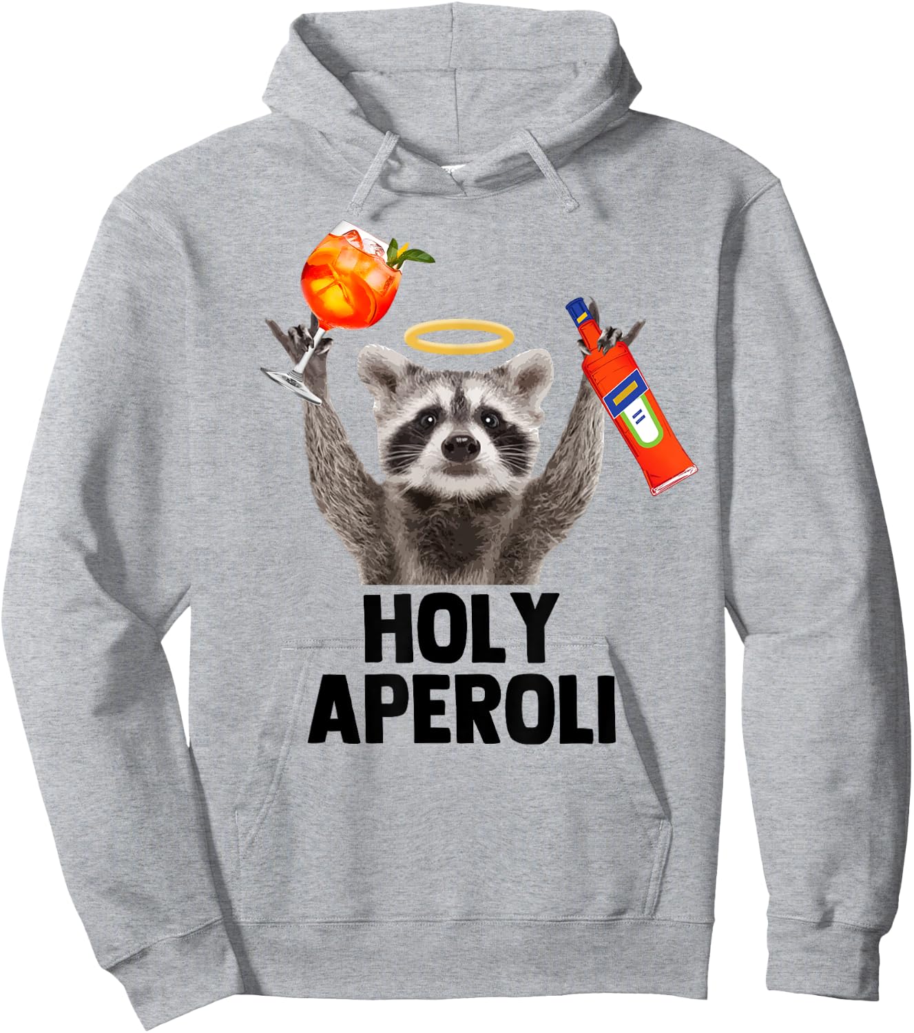 HOLY APEROLI X Raccoon Meme Racoon X Aperoly Pedro Spritz , White Hoodie - Hoodie | Ash