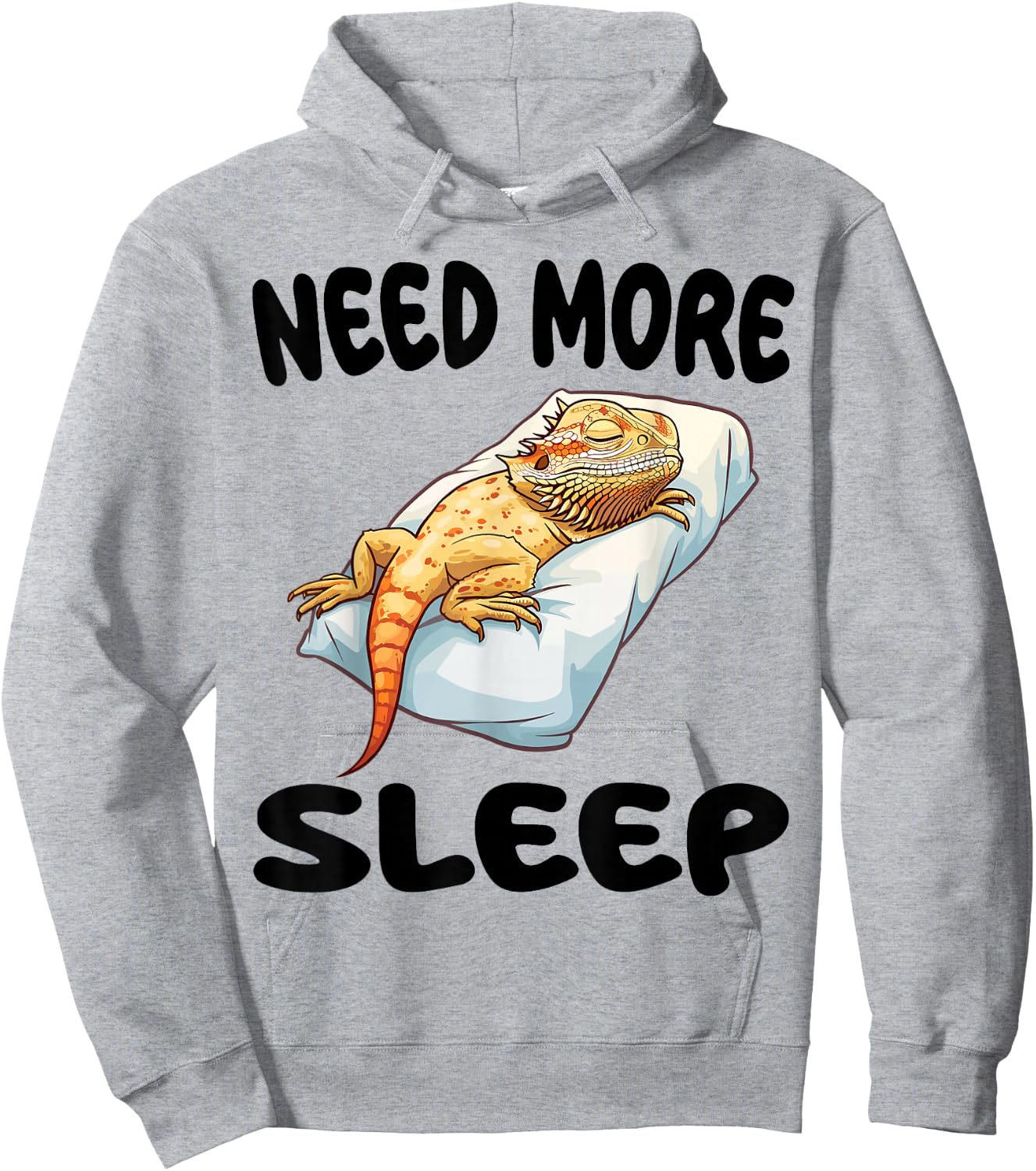 Cute Bearded Dragon Need More Sleep Pajamas Nightgown Hoodie - Hoodie | Ash