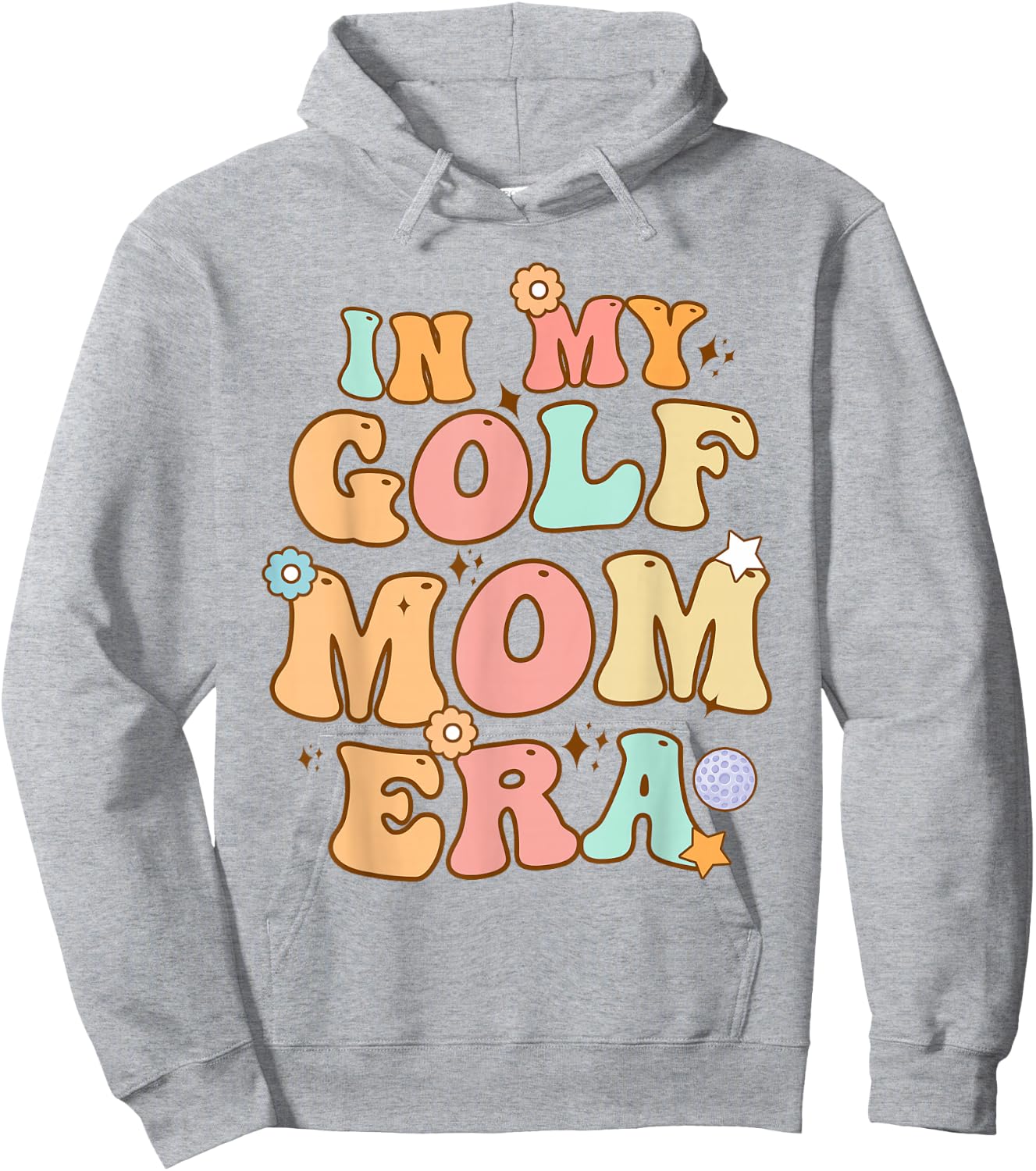 Groovy In My Golf Mom Era Retro Funny Mom Mother's Day Hoodie - Hoodie | Ash