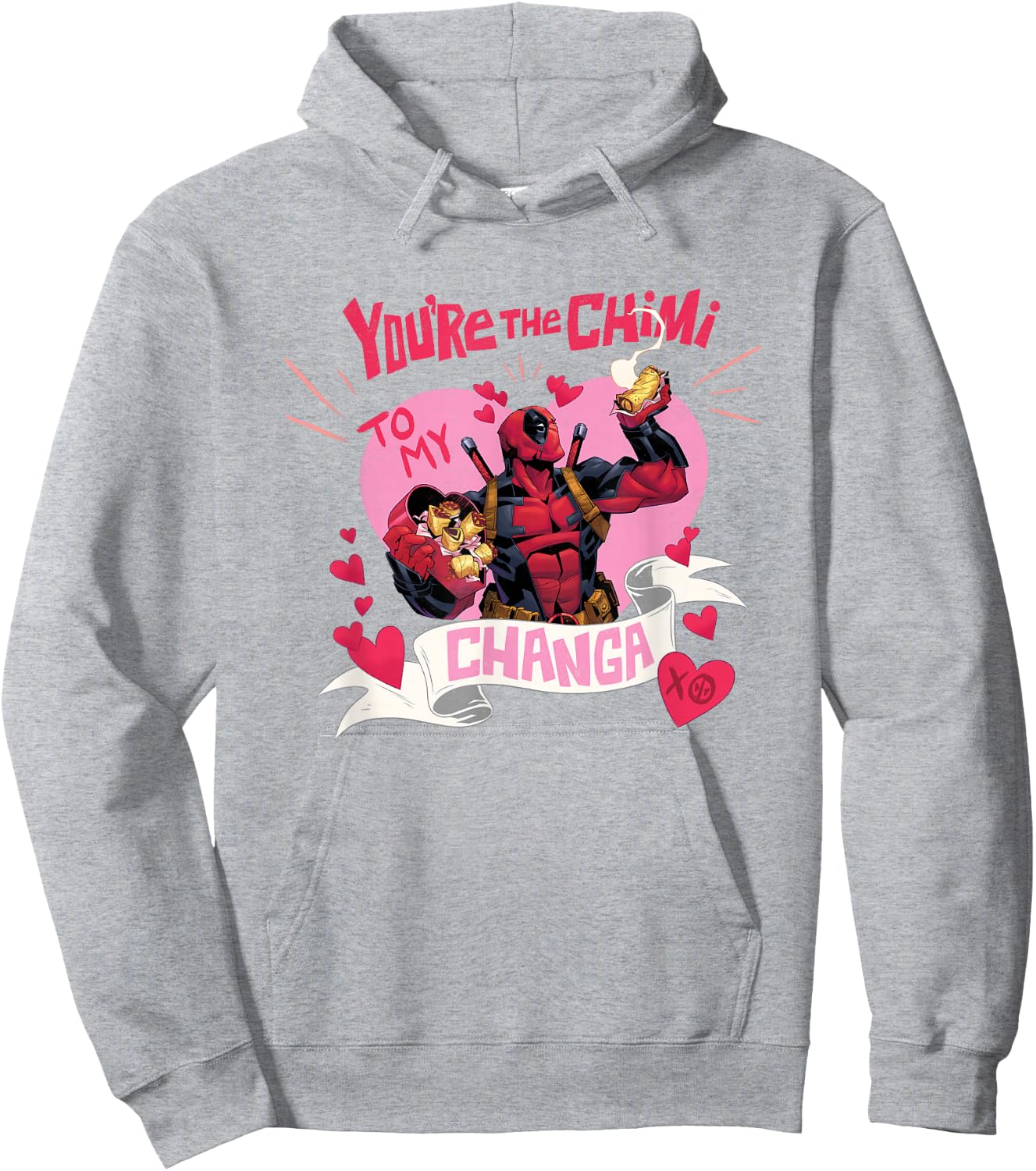 Marvel Deadpool Valentine's Day The Chimi To My Changa Logo Hoodie - Hoodie | Ash
