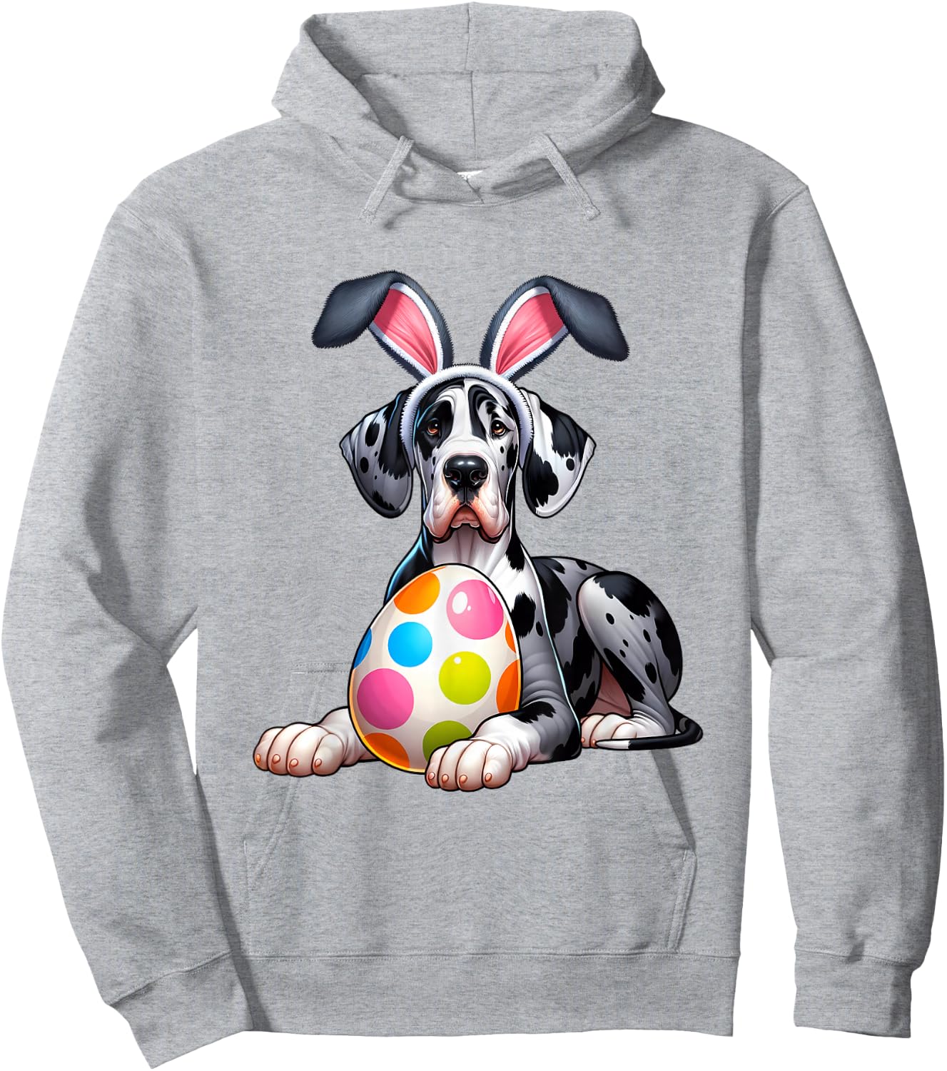 Great Dane Lovers Easter Egg Eggs Bunny Rabbits Rabbit Hoodie - Hoodie | Ash