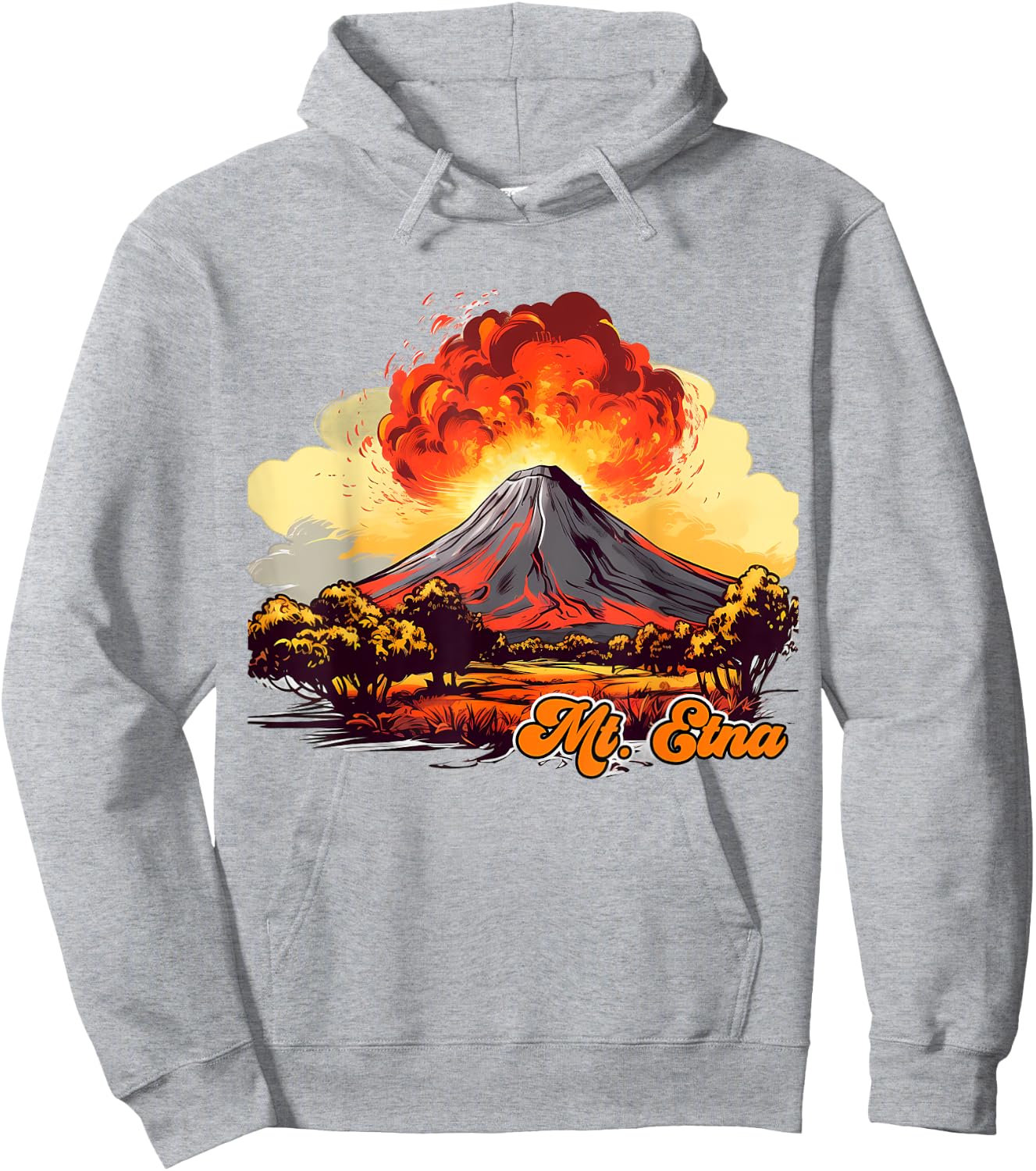Retro Style Mount Etna Hoodie - Hoodie | Ash