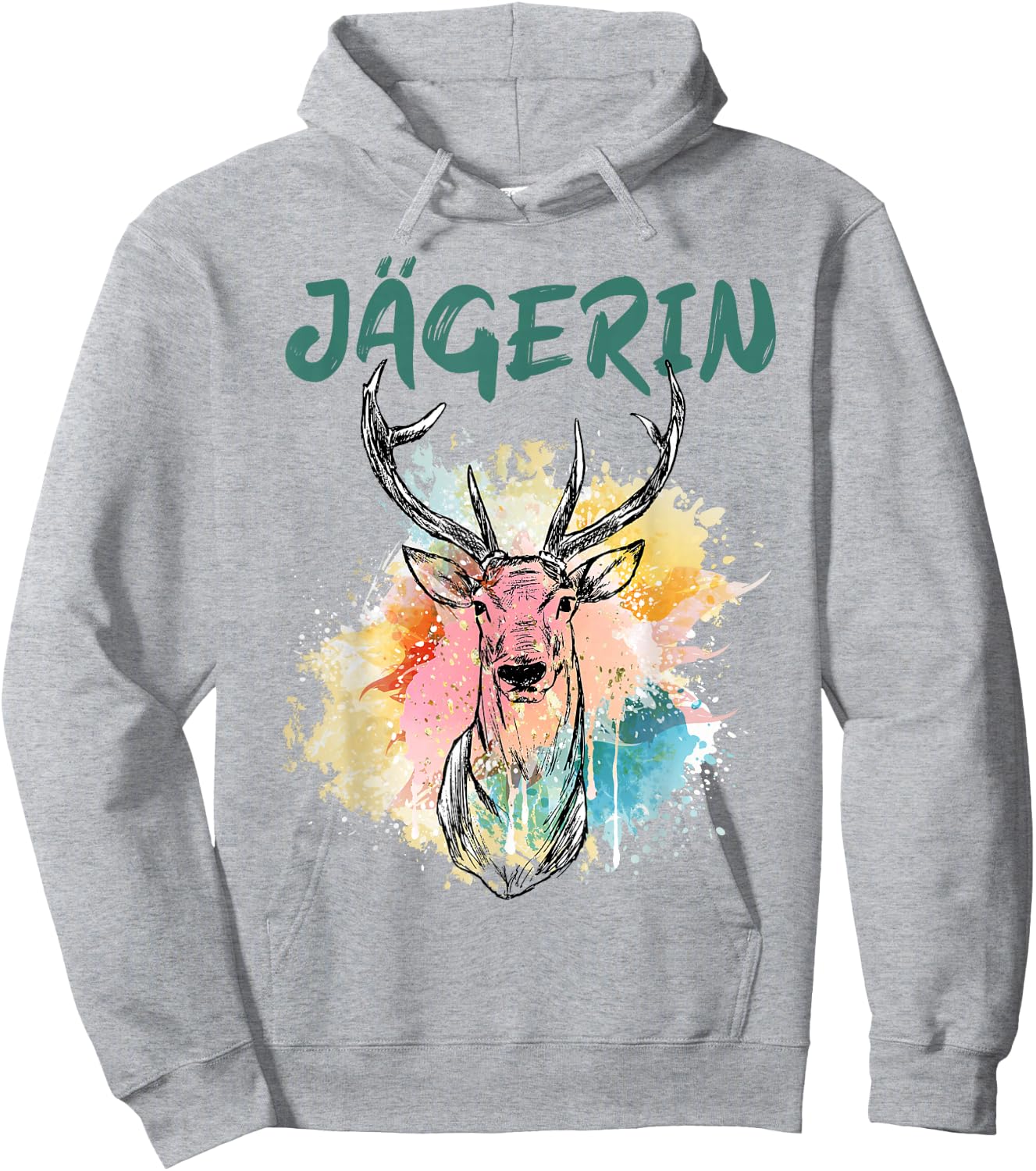 Jagen Hirsch Jagdbekleidung Jagdschein Damen Jagd Jägerin Hoodie - Hoodie | Ash