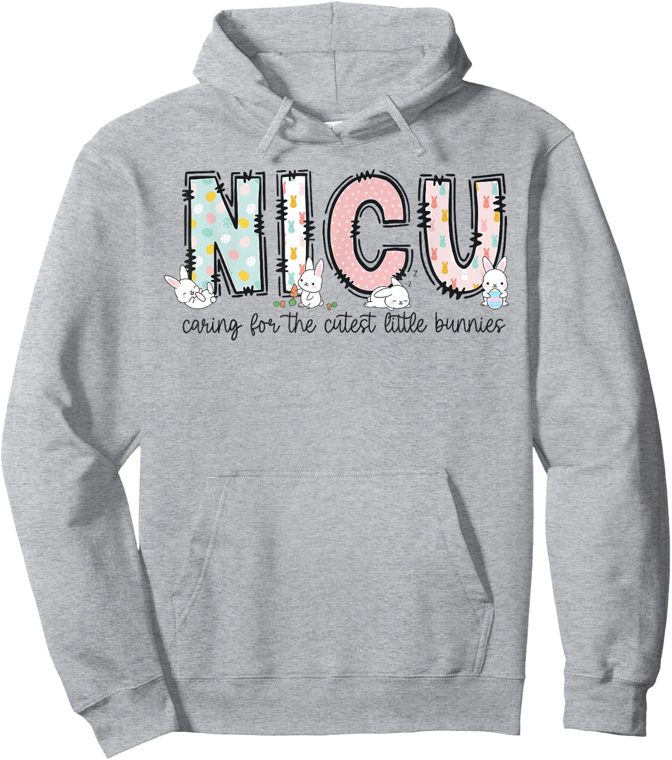 NICU Easter Neonatal Intensive Care Unit Nursing Spring Hoodie - Hoodie | Ash