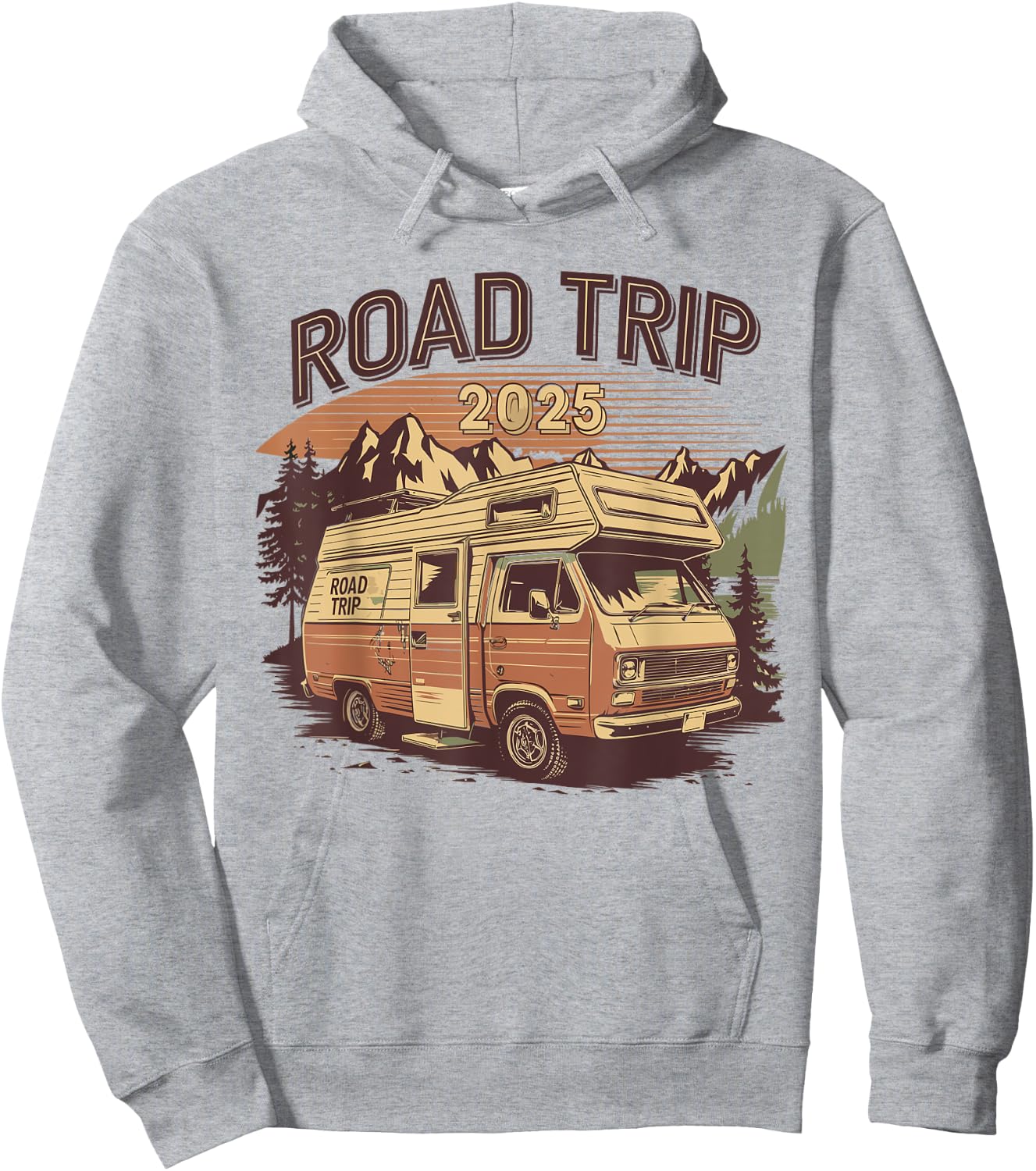 Gift Road Trip 2025 In Camper or Van Retro Vintage Family , white, S Hoodie - Hoodie | Ash