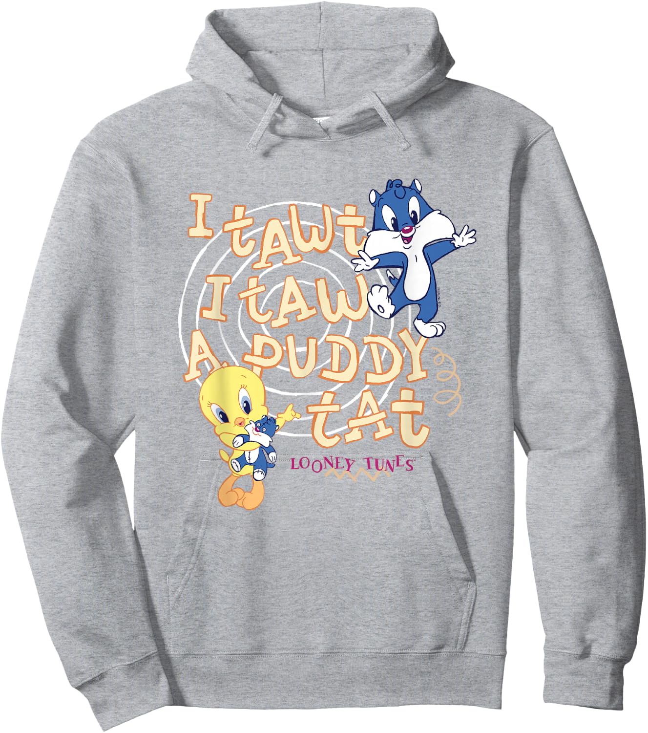 Looney Tunes I Tawt I TAW A Puddy Tat Baby Tweety Sylvester Hoodie - Hoodie | Ash