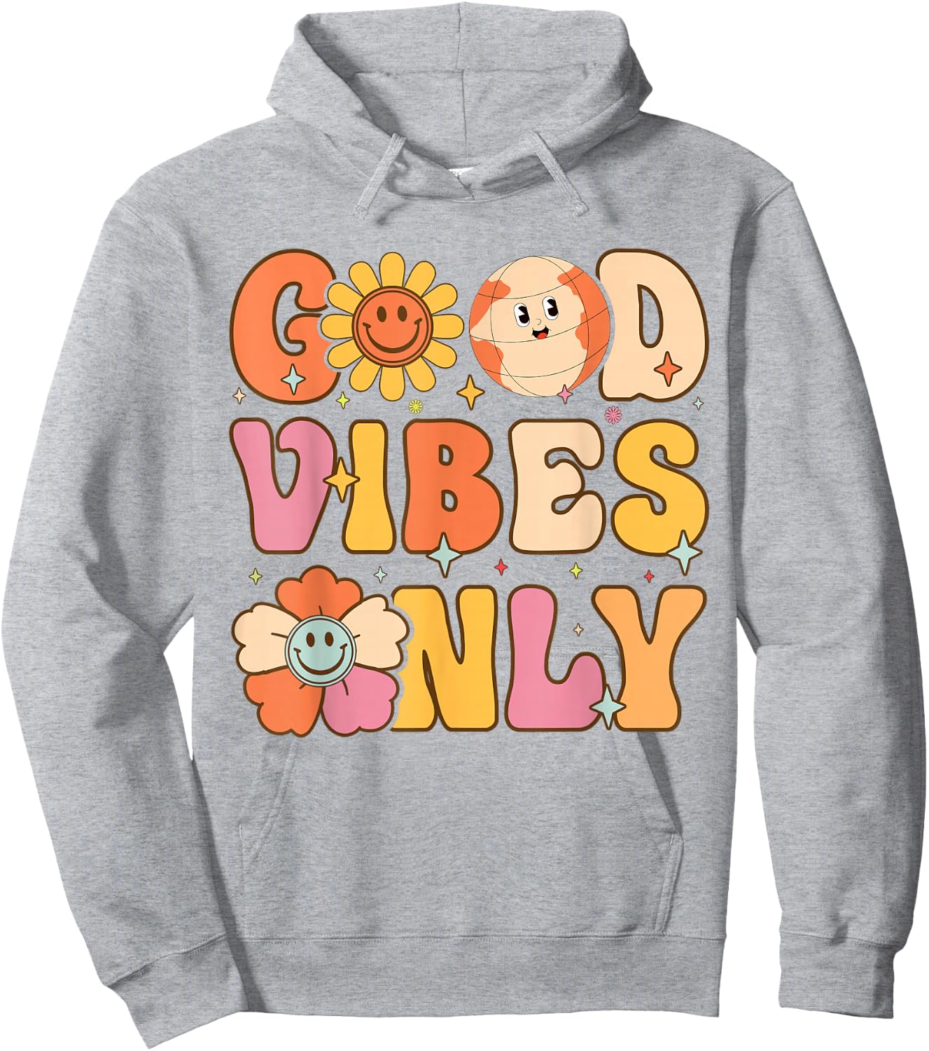 Good Vibes Only Peace Love 60s 70s Tie Dye Groovy Hippie Hoodie - Hoodie | Ash