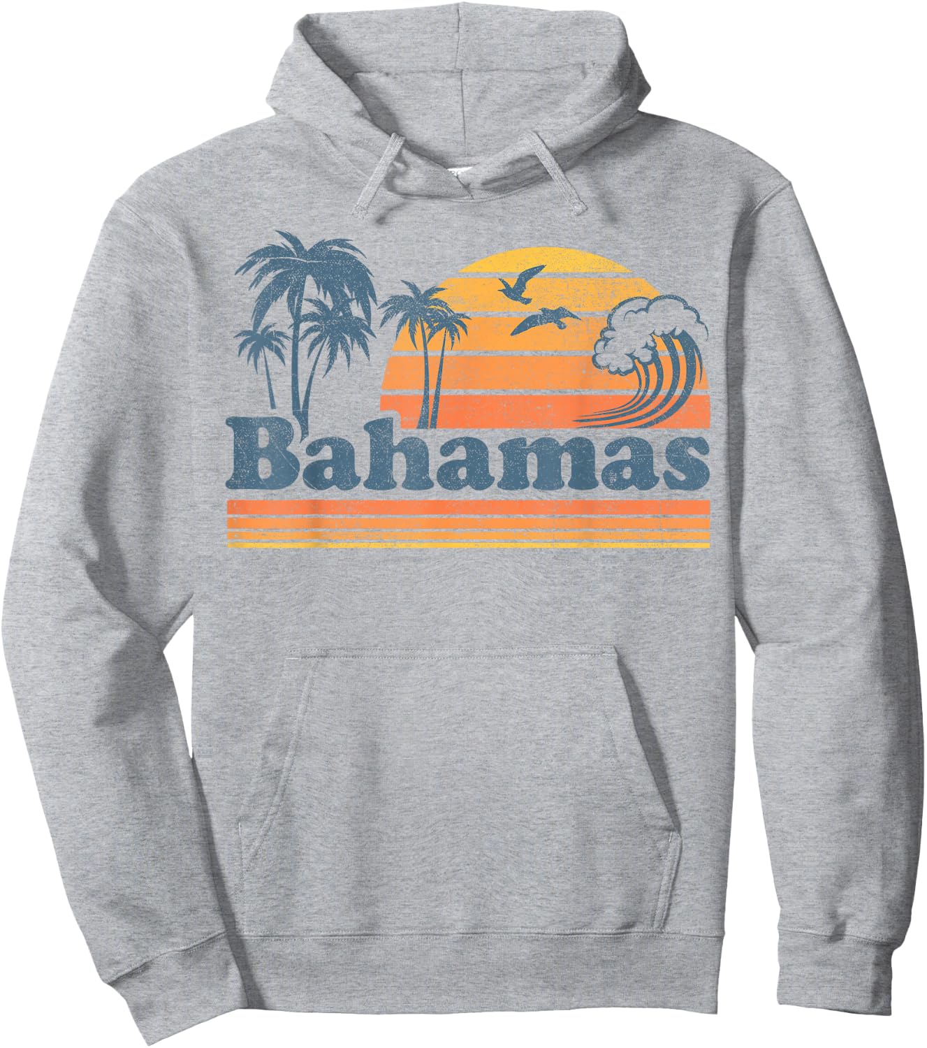 Bahamas Beach Summer Vacation Sunset Vintage 70's Retro Hoodie - Hoodie | Ash