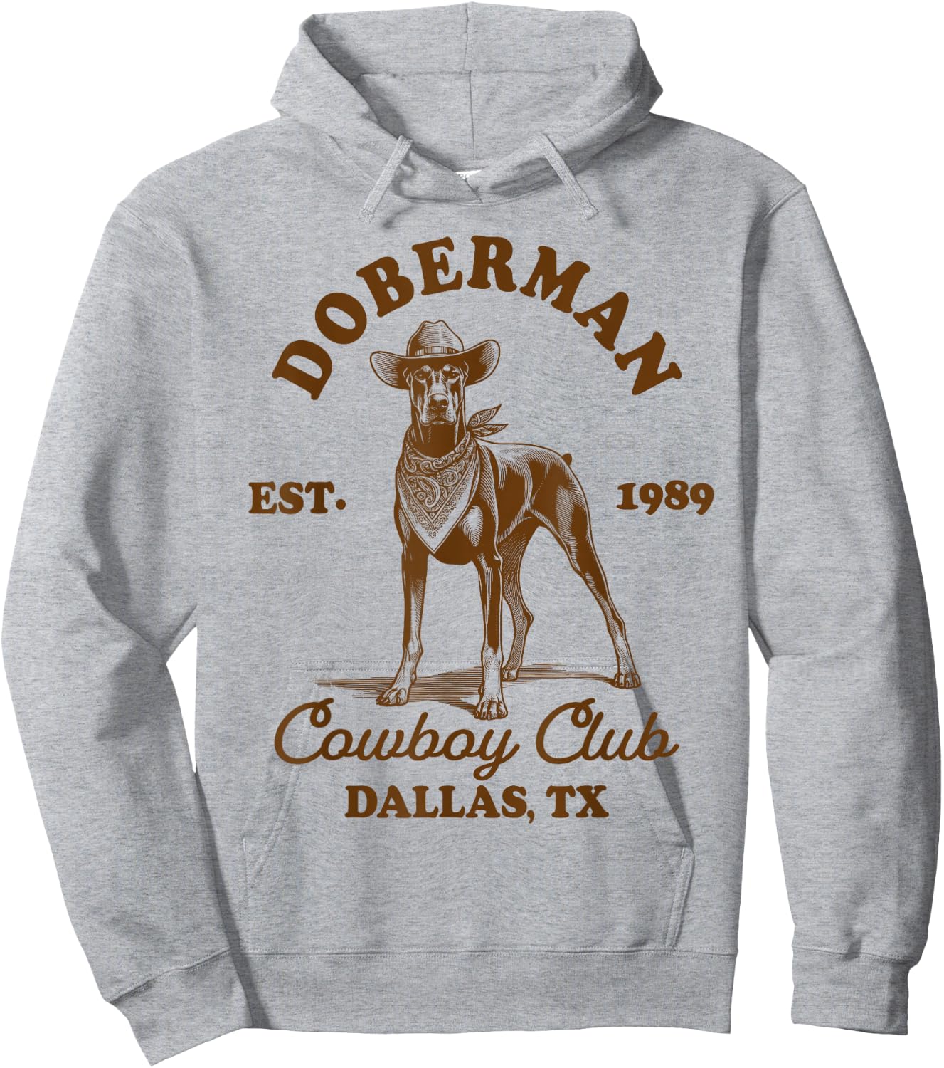 Doberman Lover Doberman Mom Western Doberman Cowboys Club Hoodie - Hoodie | Ash