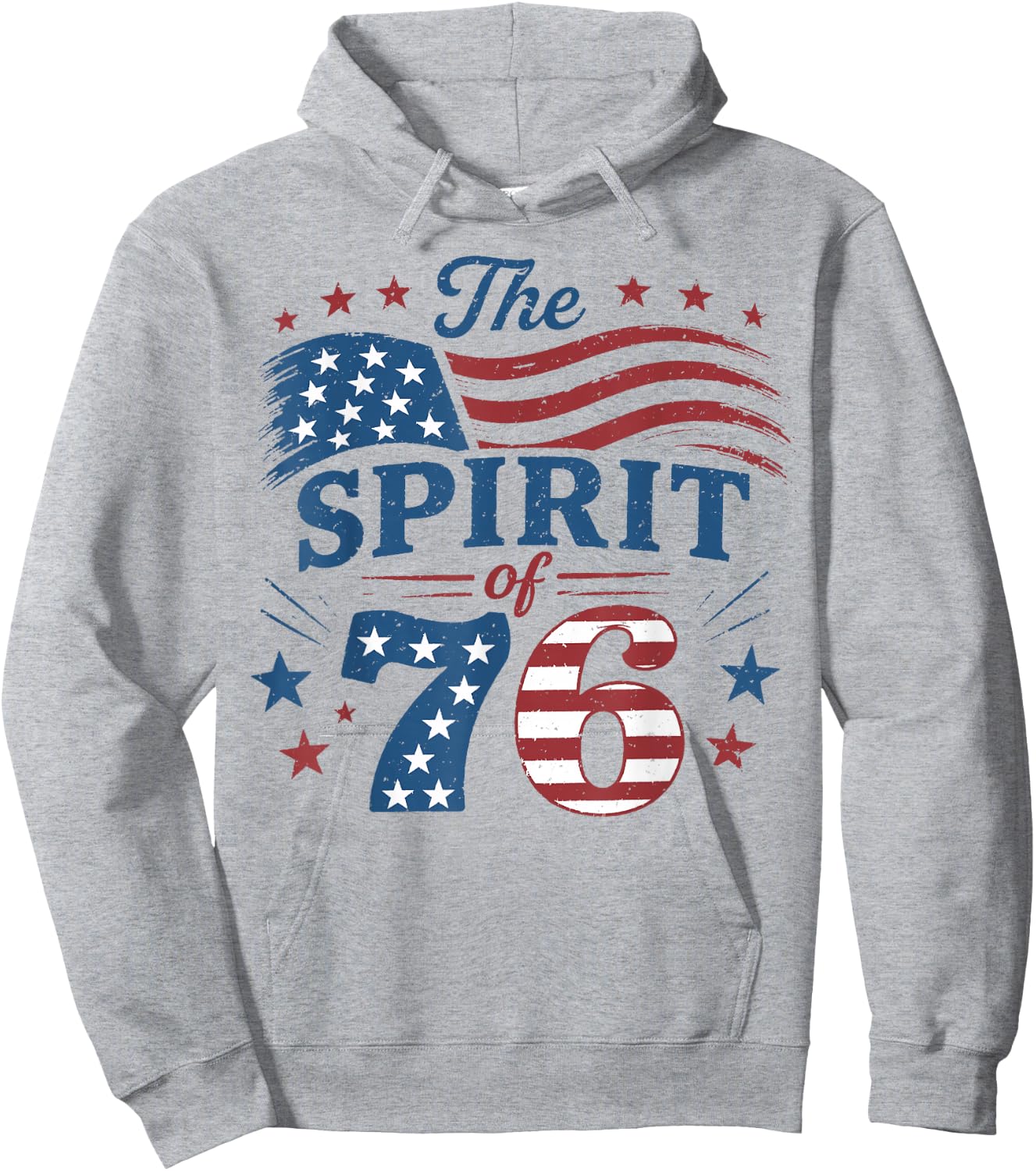 Spirit of 76 Vintage 4th of July 250th Anniversary Patriotic Hoodie - Hoodie | Ash