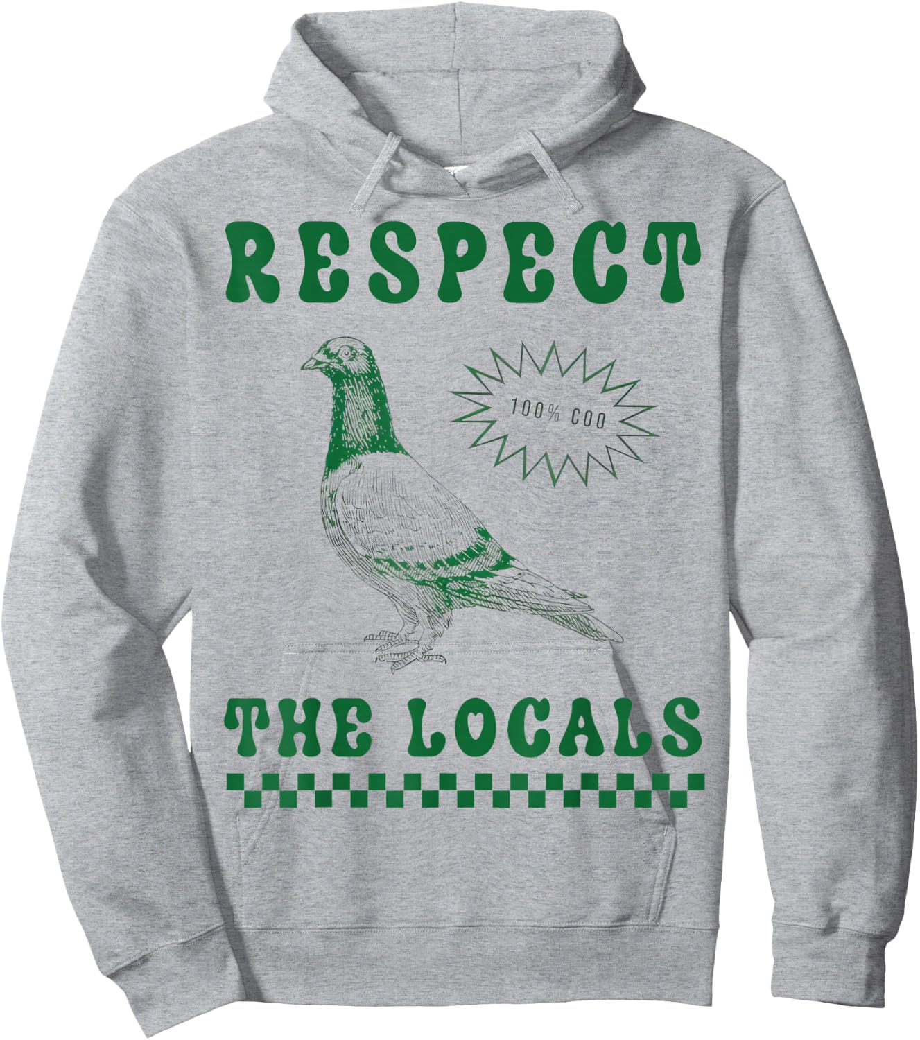 Respect The Local Pigeon Funny Retro Pigeon Lover , White Hoodie - Hoodie | Ash