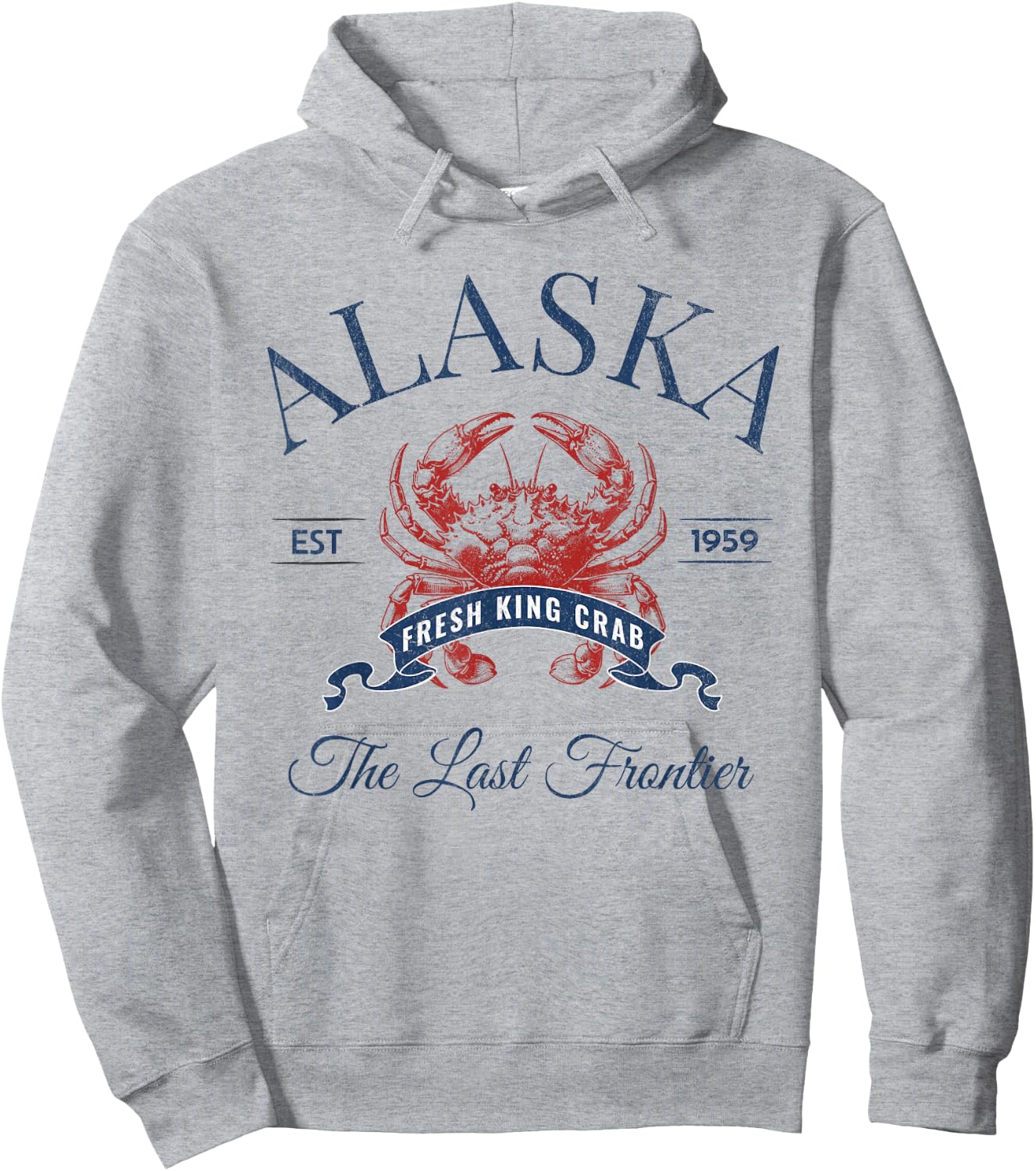Alaska EST 1959 King Crab Retro Trendy Fisherman Aesthetic Hoodie - Hoodie | Ash
