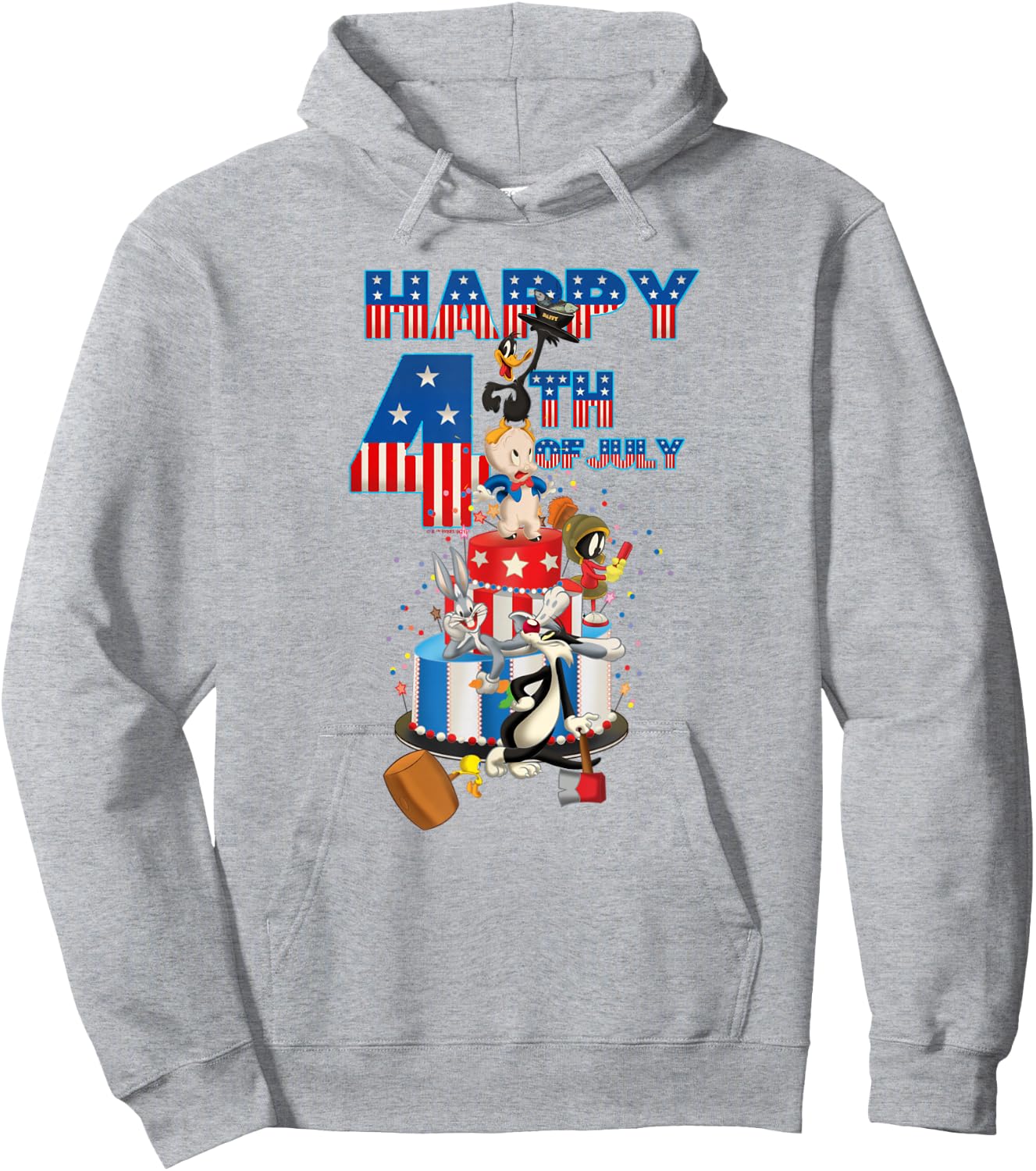 Looney Tunes Bugs and Friends 4th of July Hoodie - Hoodie | Ash