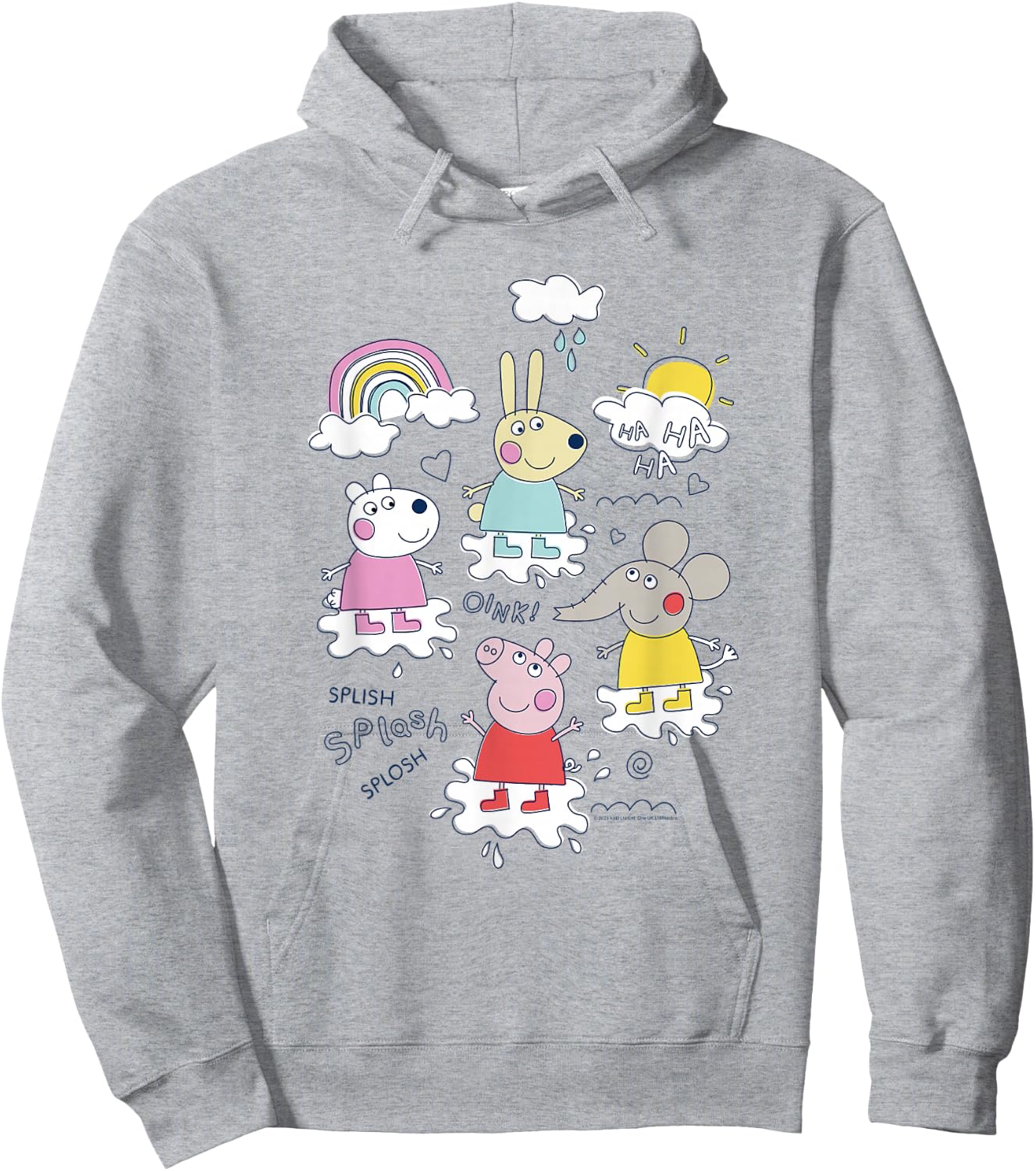 Peppa Pig Splish Splash Splosh Friends Playing In Puddles Hoodie - Hoodie | Ash