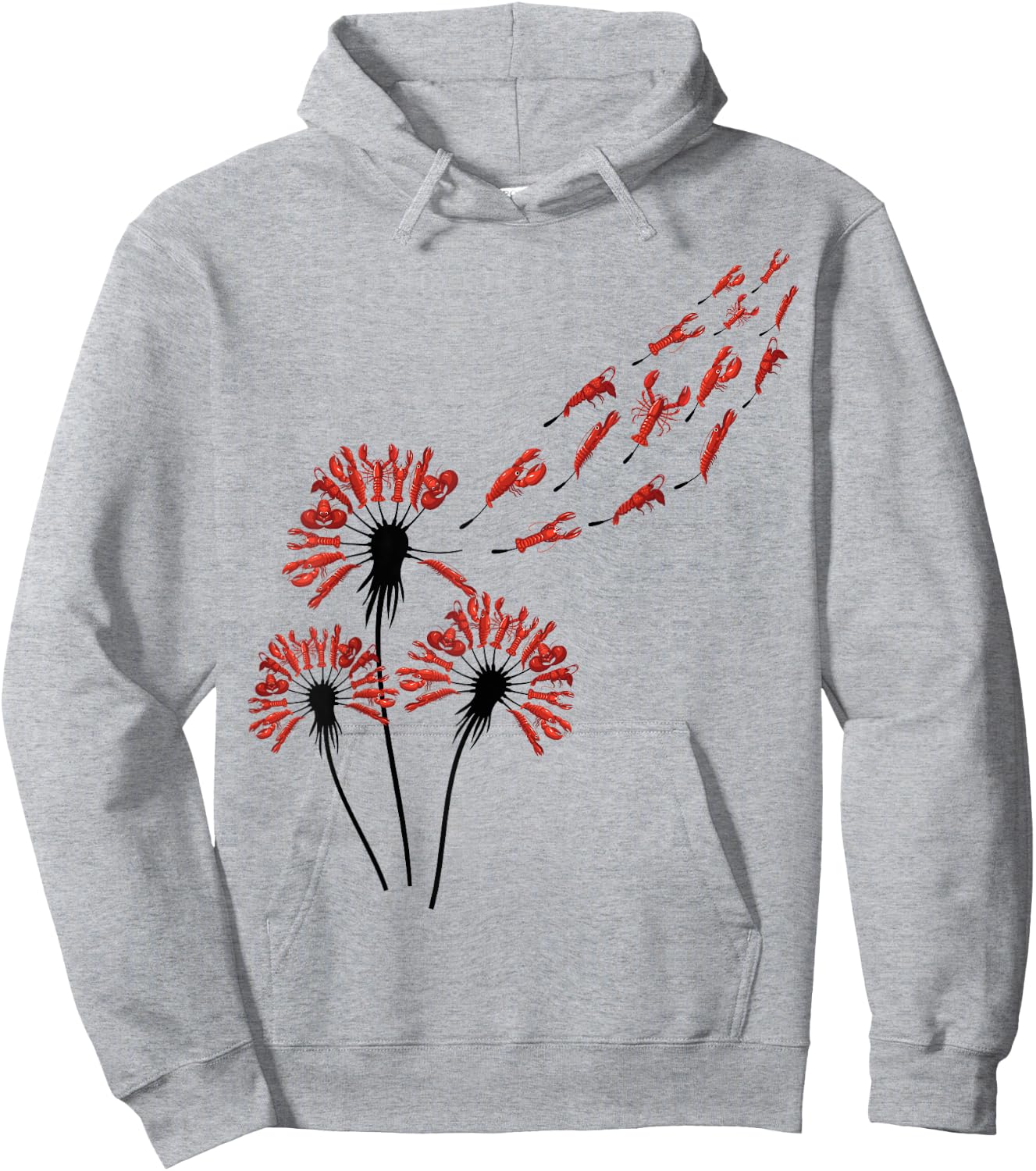 Flower Dandelion Lobsters Shirt for Lobster Lover | Lobster Hoodie - Hoodie | Ash
