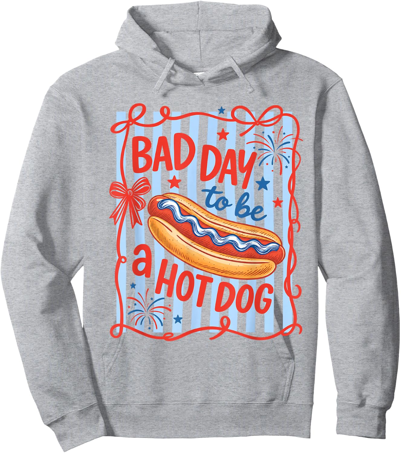 Bad Day to Be A Hot Dog Funny BBQ Grilling 4th of July Hoodie - Hoodie | Ash