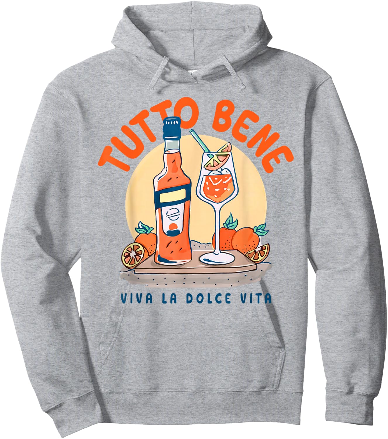 TUTTO BENE X VIVA LA DOLCE VITA APEROLIES SPRITZ CLUB , White Hoodie - Hoodie | Ash