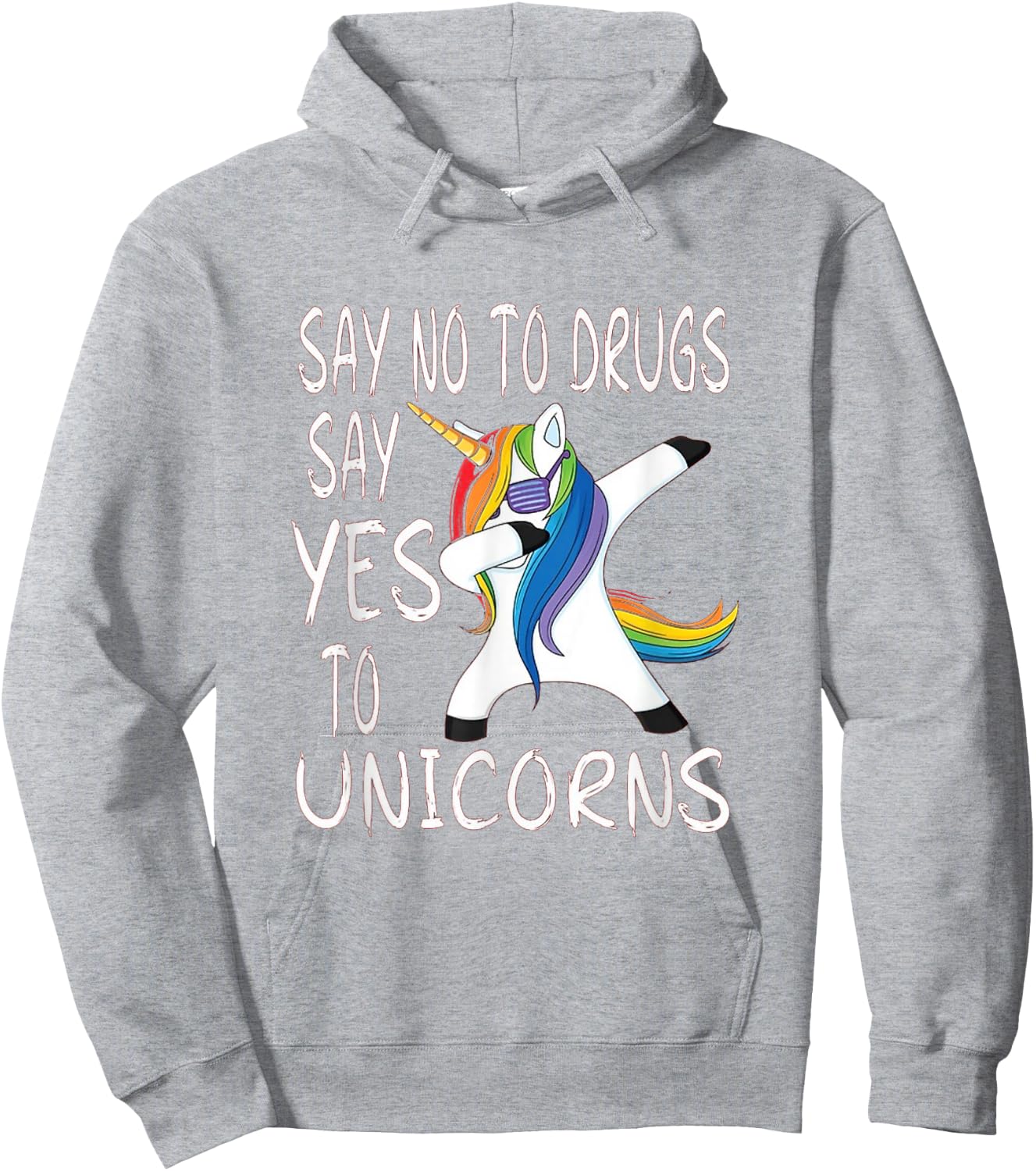 Say No To Drugs Say Yes to Unicorns Red Ribbon Week Hoodie - Hoodie | Ash