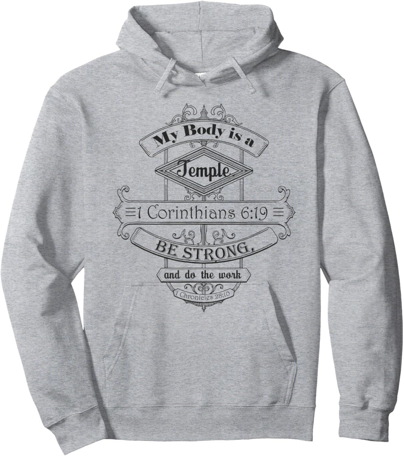 My Body is a Temple workout Inspirational Christian Hoodie - Hoodie | Ash