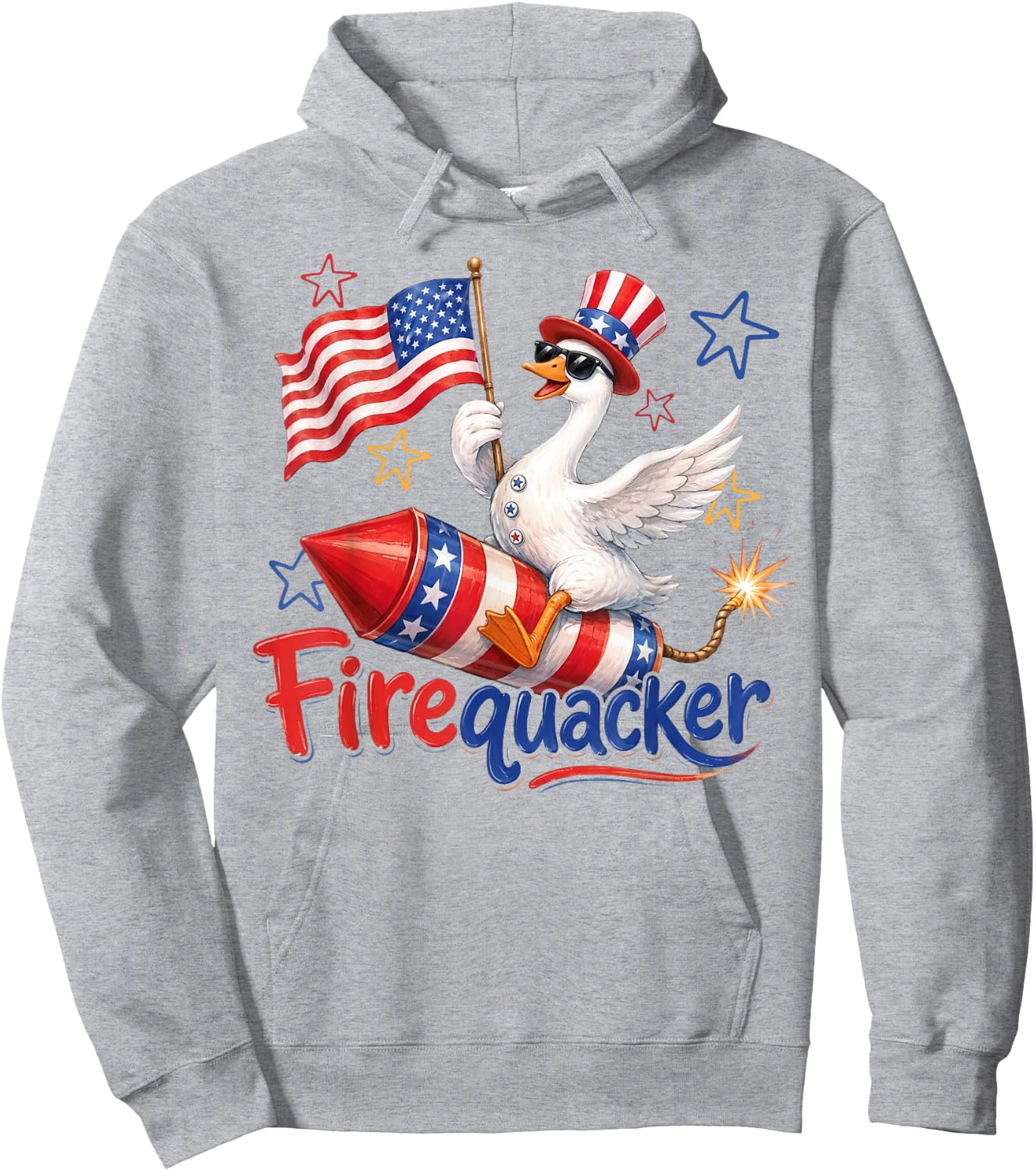 Did Someone Say Firequacker Funny Patriotic Goose 4th July Hoodie - Hoodie | Ash