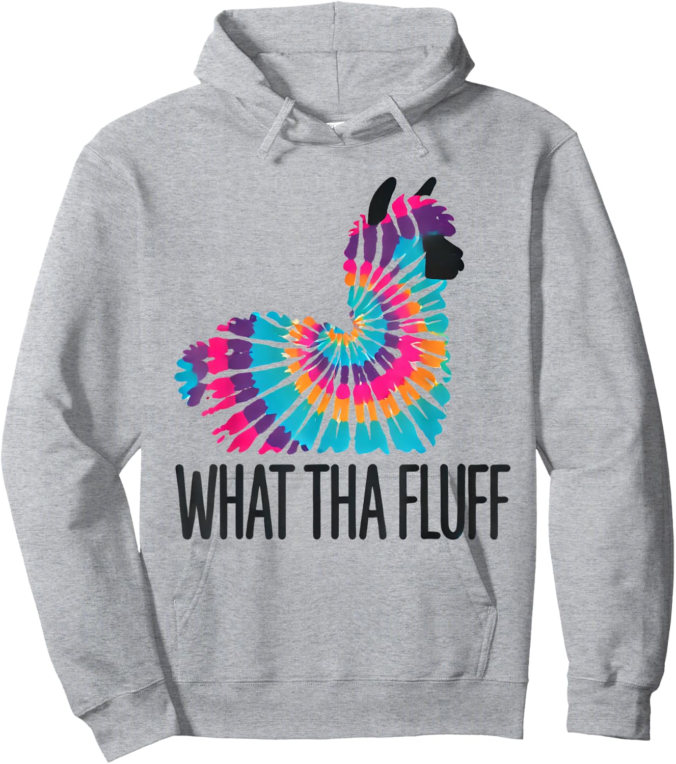 What Tha Fluff Alpaca Tie Dye Funny Fluffy Animal Hoodie - Hoodie | Ash