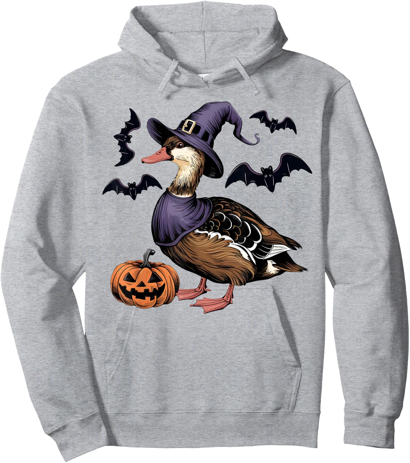 Muscovy Duck Bird Halloween Costume Scary Pumpkin Bat Witch Hoodie - Hoodie | Ash