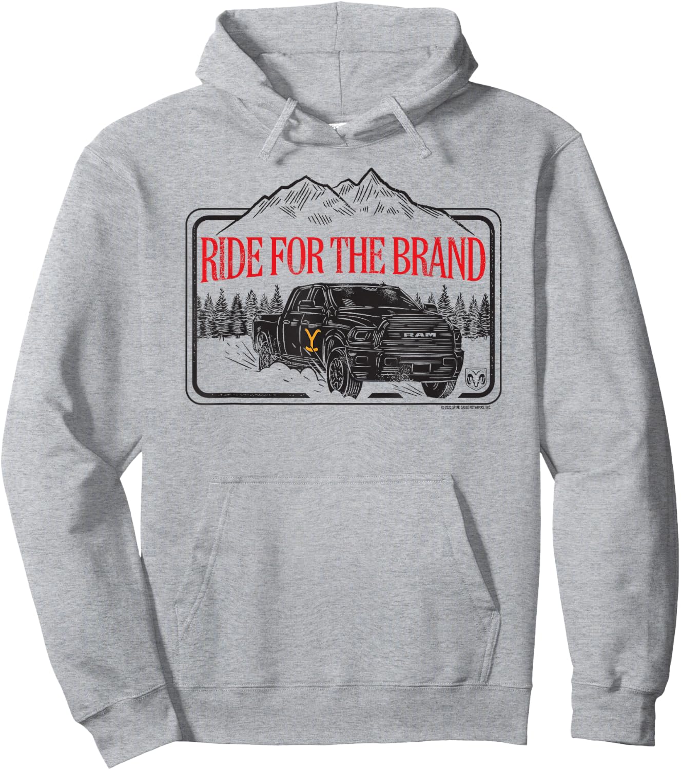 Yellowstone x Ram Trucks Ride , gray Hoodie - Hoodie | Ash