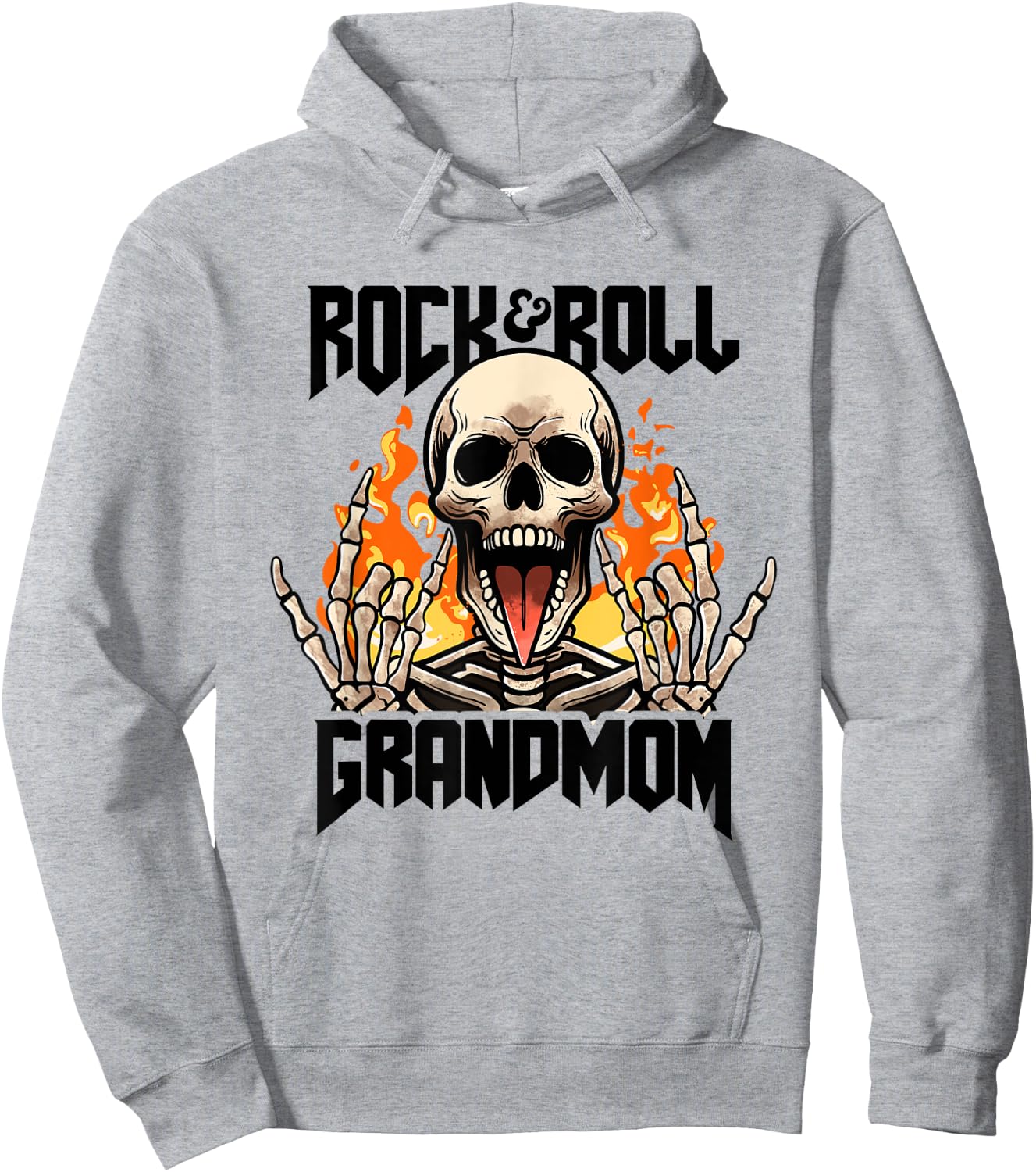 Rock And Roll Grandmom Vintage Retro Rock & Roll Rock Concert Hoodie - Hoodie | Ash