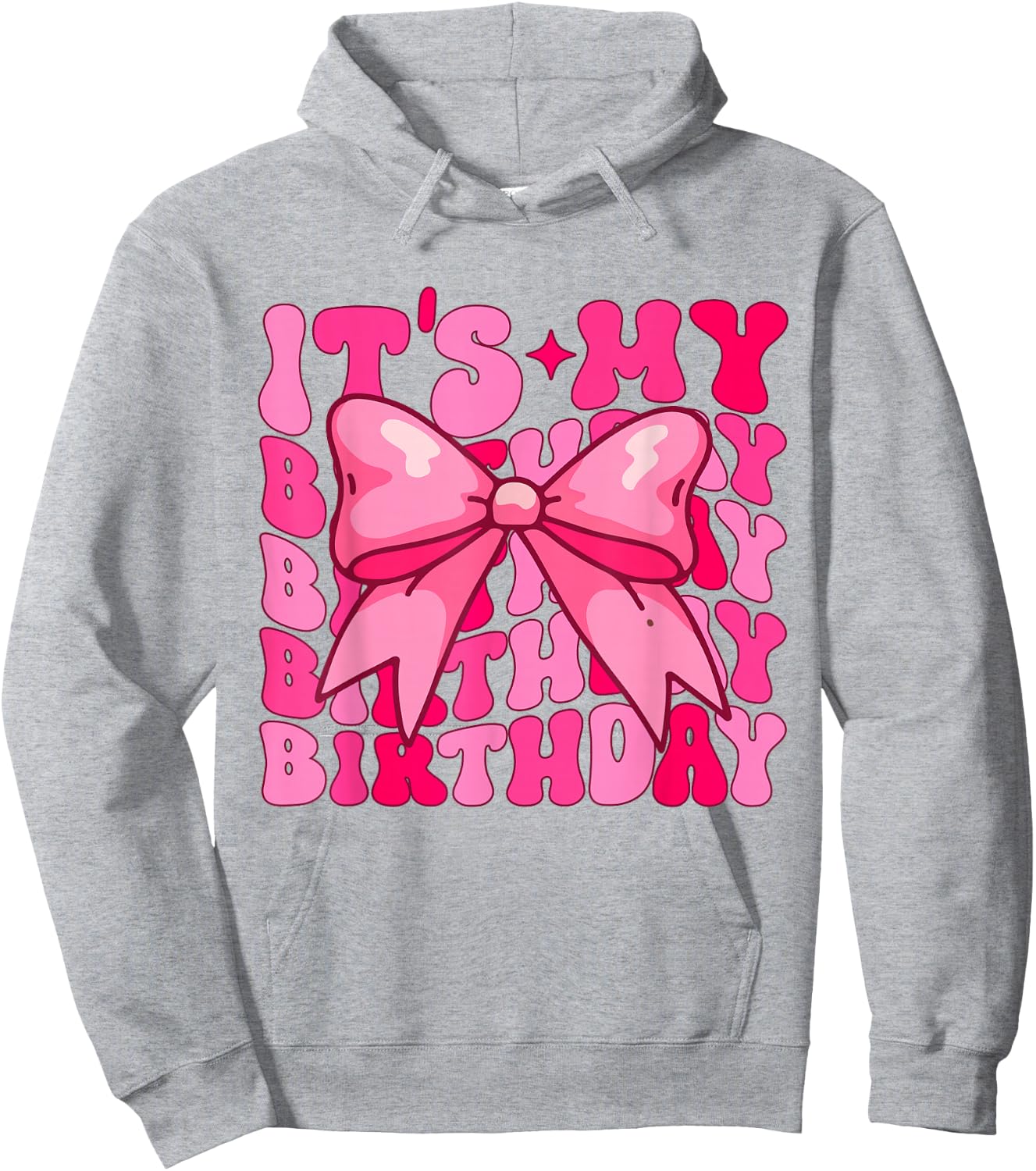 Groovy It's My Birthday Girls Women Teens Coquette Bow Bday Hoodie - Hoodie | Ash