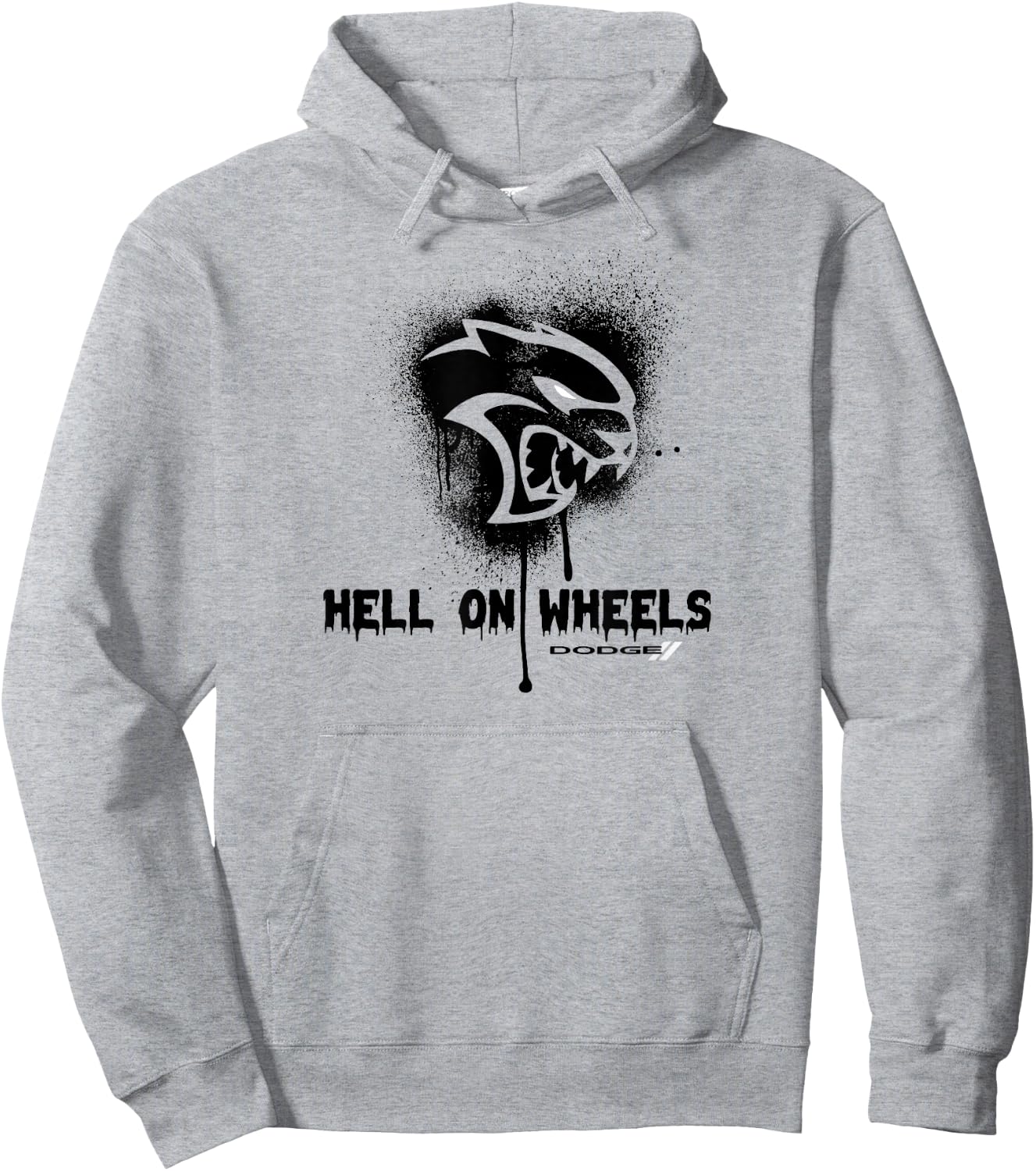 Dodge Hellcat with German Text "Die Hölle auf Räder, gray Hoodie - Hoodie | Ash