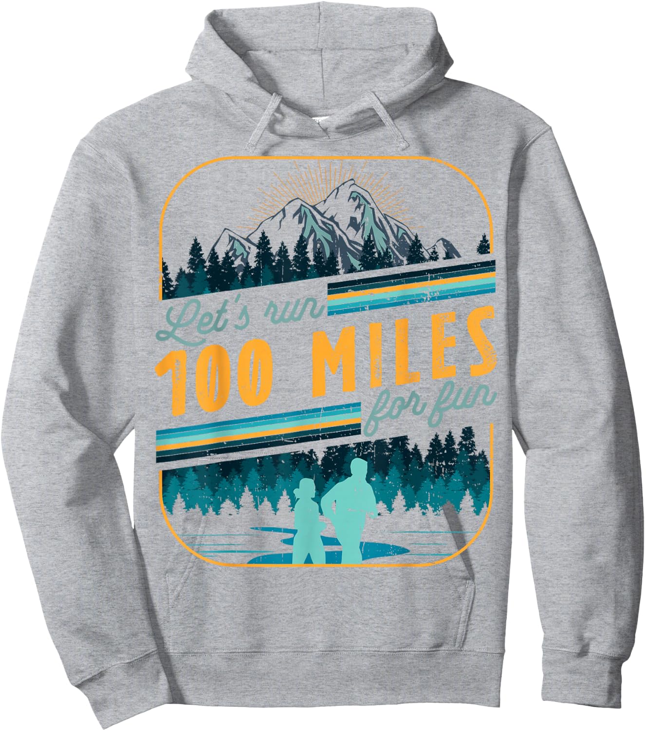 Let's Run 100 Miles Ultramarathon Running Marathon Runner Hoodie - Hoodie | Ash