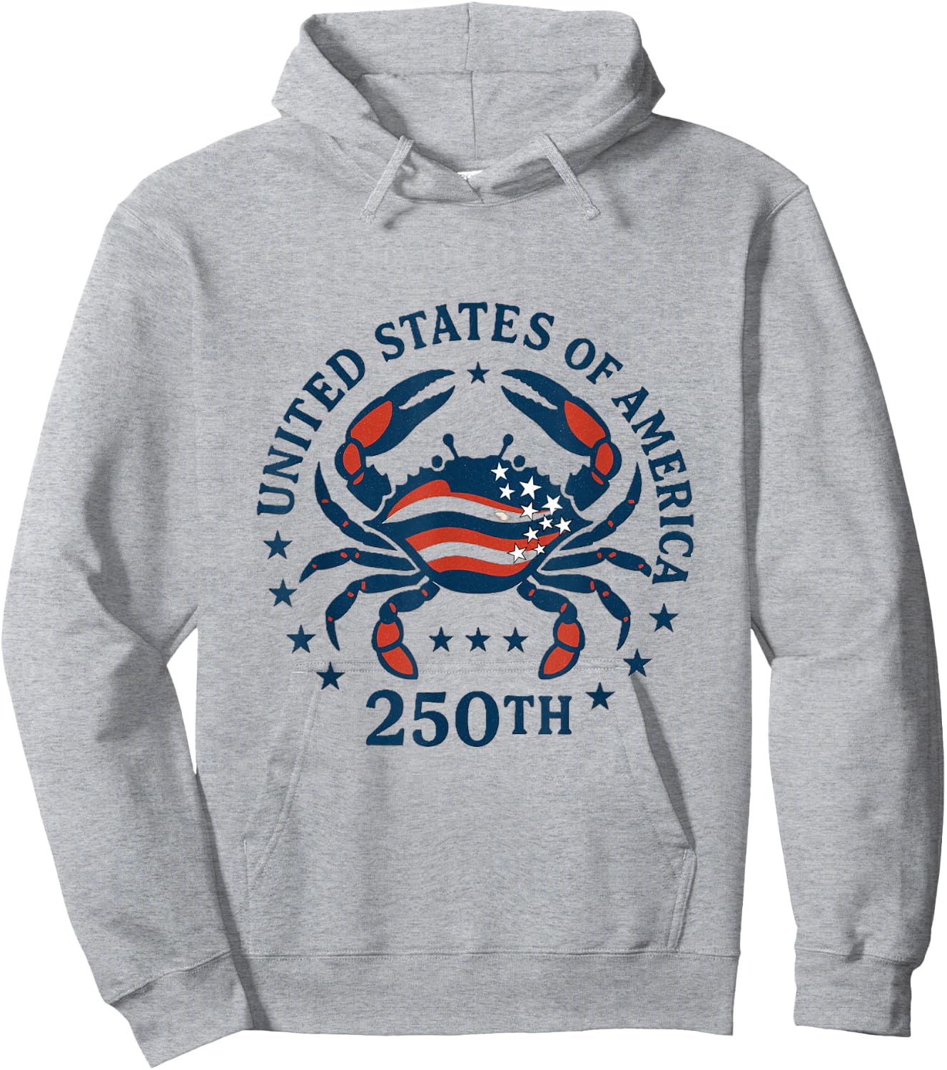 God Bless America/July 4th/ USA Designs/Red White and Blue Hoodie - Hoodie | Ash