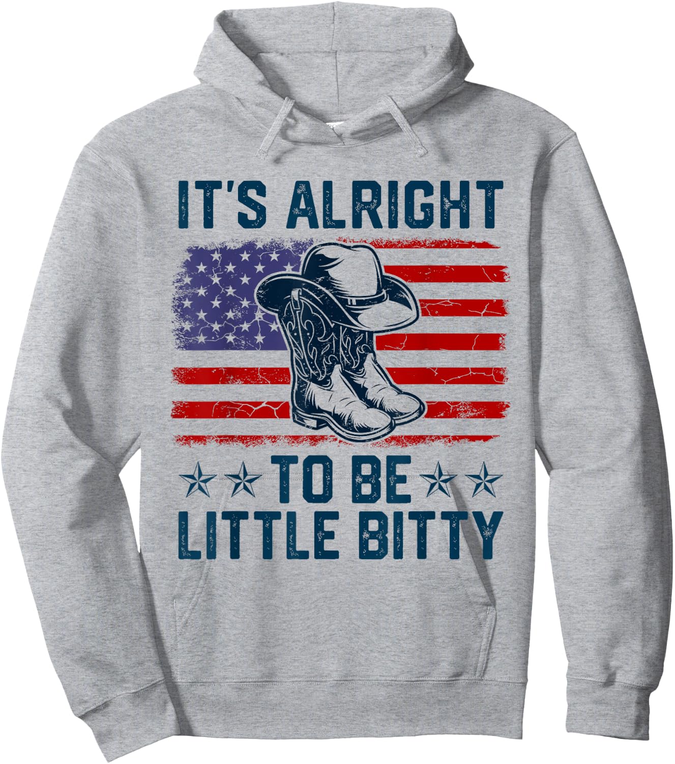 It’s Alright To Be Little Bitty Country Music Retro US Flag Hoodie - Hoodie | Ash