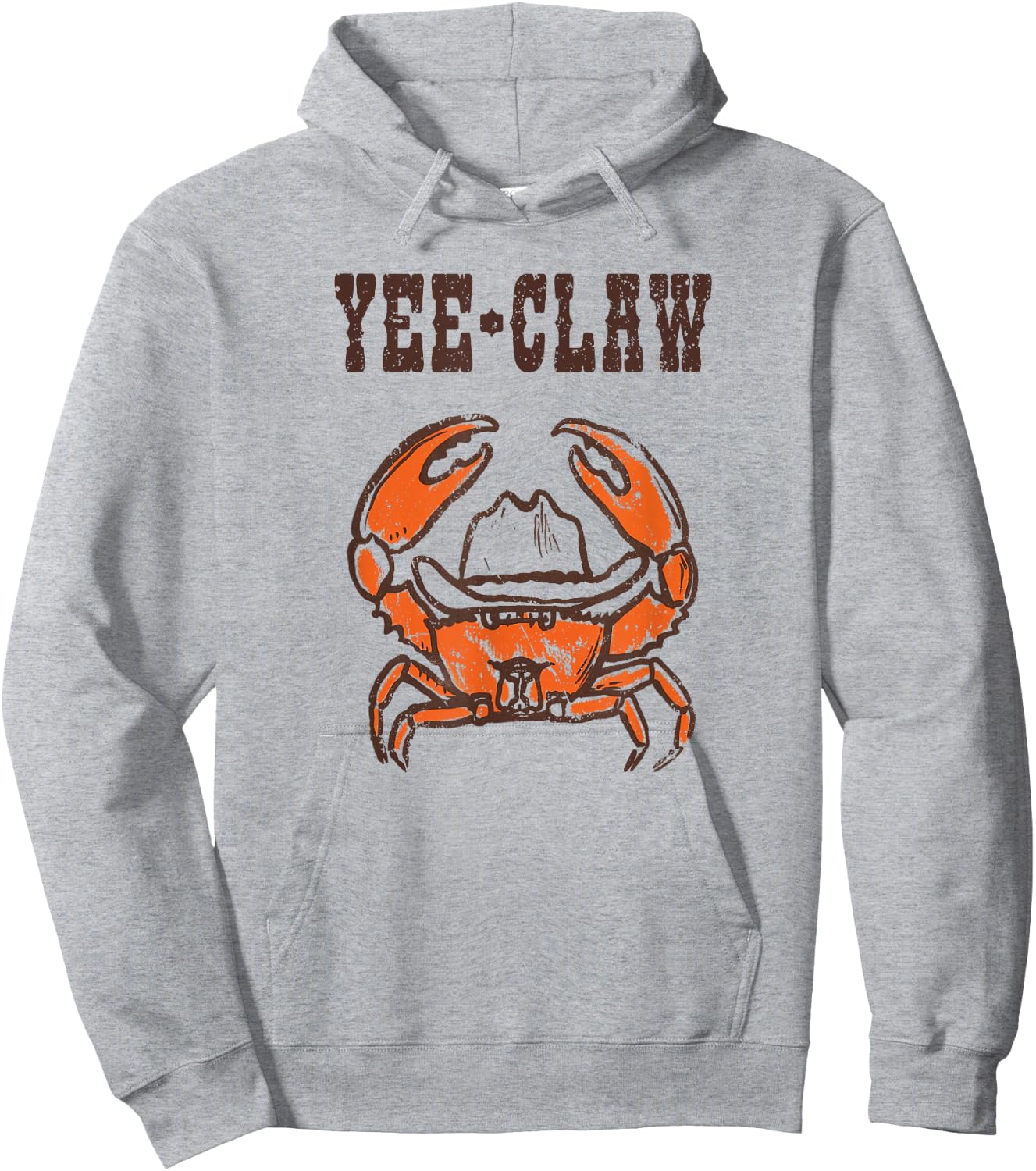 Yee-Claw Funny Southern Western Cowboy Crab Meme Hoodie - Hoodie | Ash