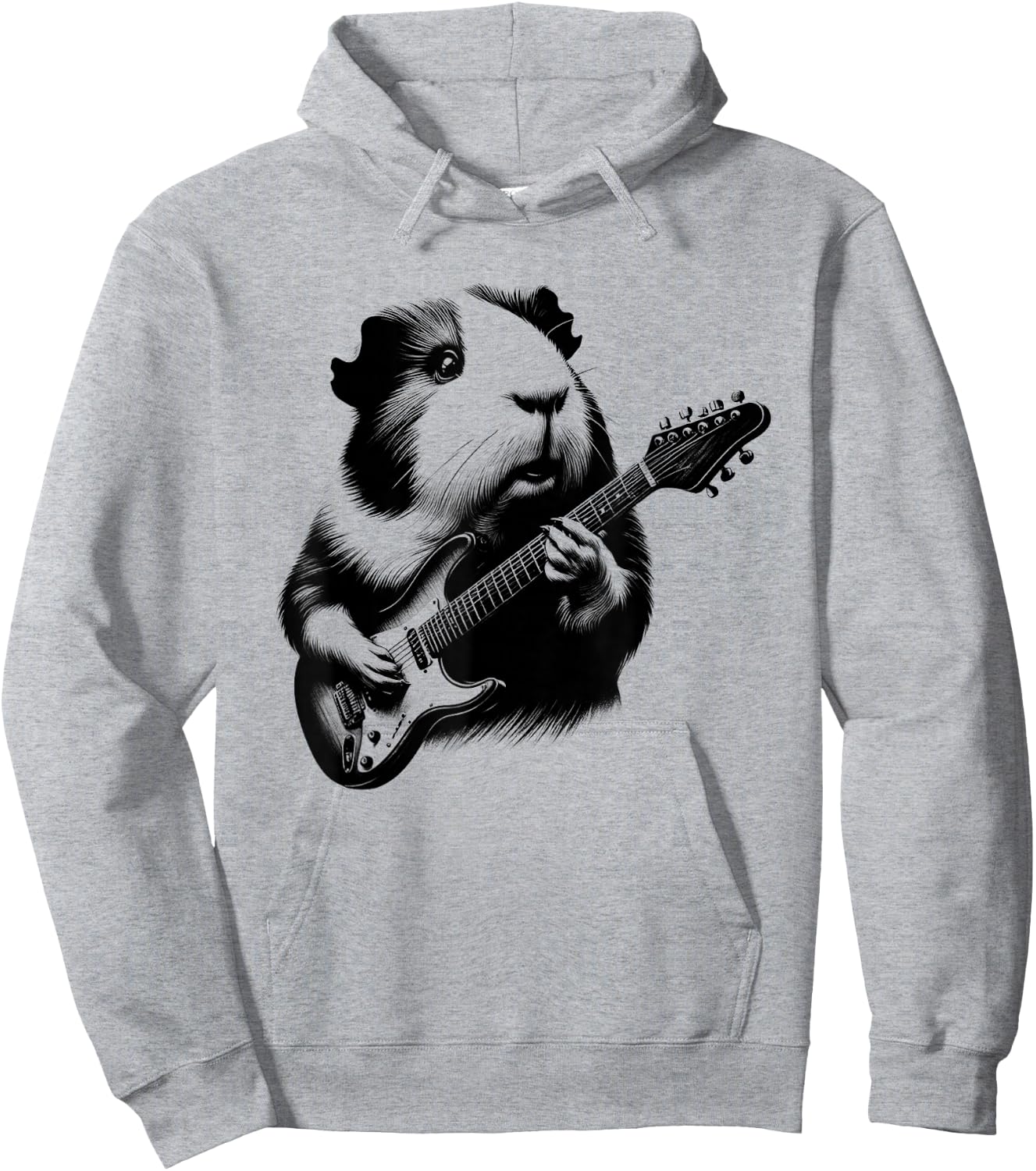 Guinea Pig Playing Electric Guitar Rock Star Guitarist Hoodie - Hoodie | Ash