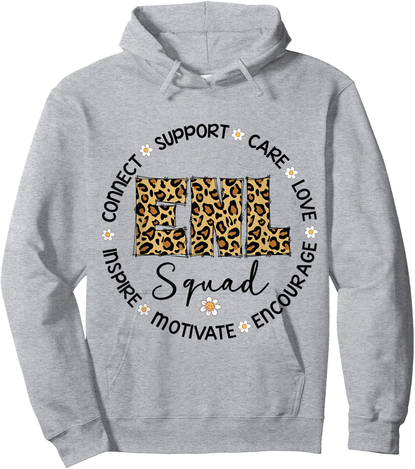 Leopard ENL Squad Appreciation Week back to school Hoodie - Hoodie | Ash