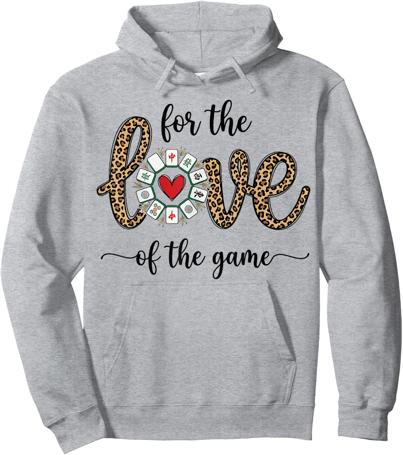 Love for The Game Mahjong Love Playing Chinese Game Funny Hoodie - Hoodie | Ash