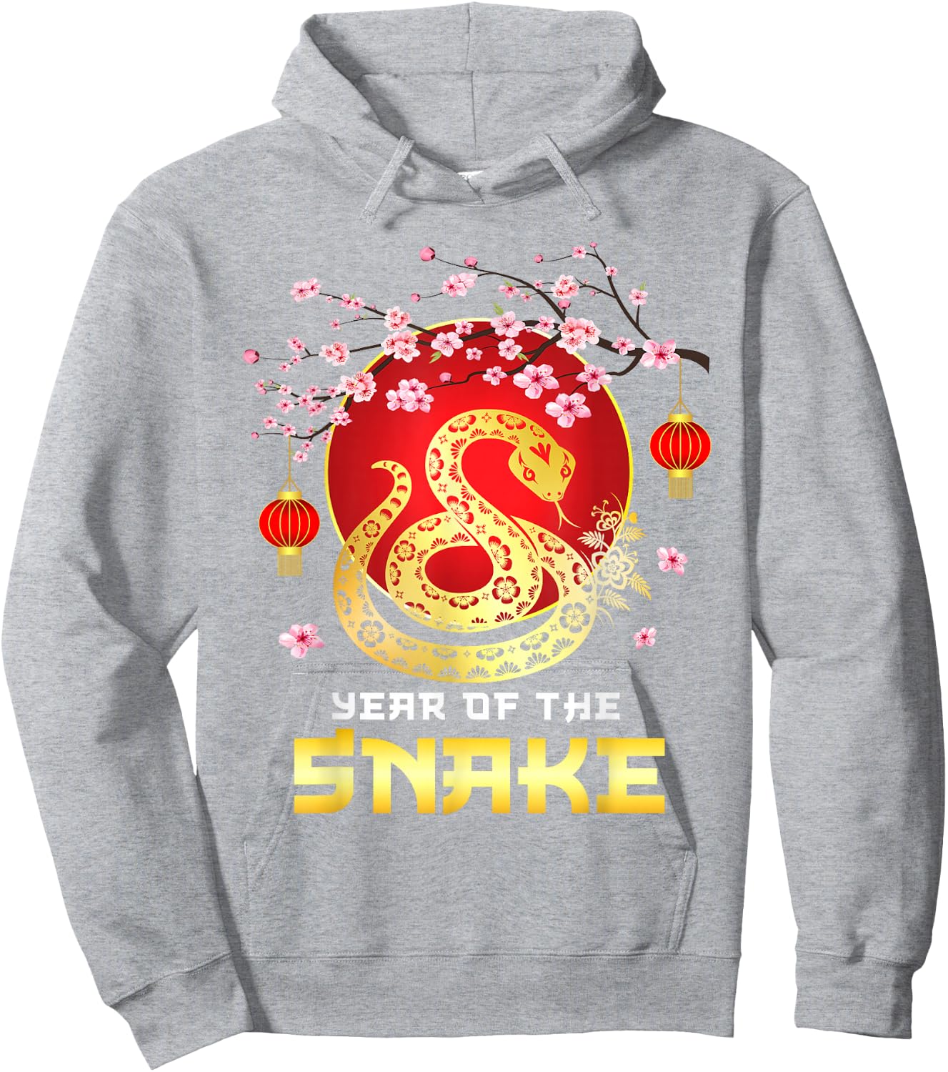 Amazing Year of The Snake 2025 Chinese New Year Zodiac Snake Hoodie - Hoodie | Ash