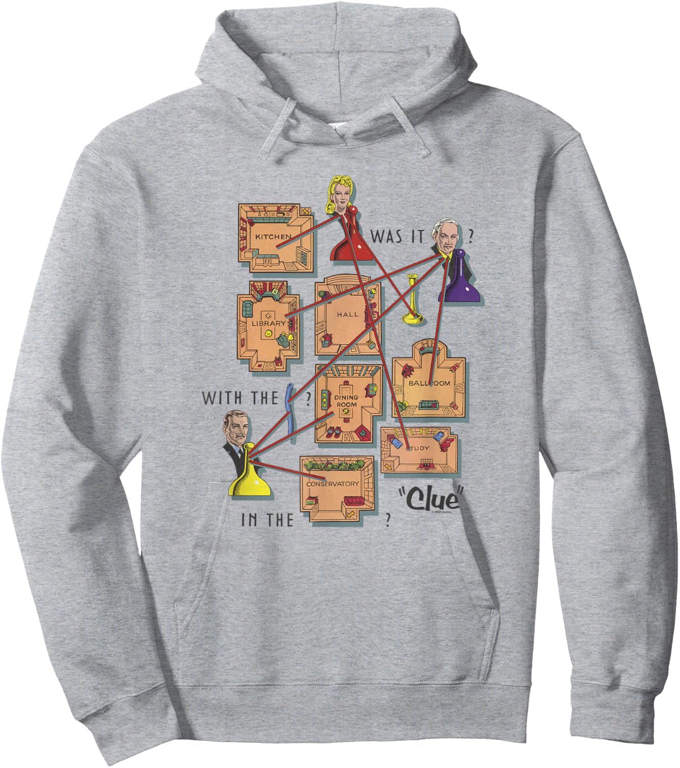 Clue Mystery Gameboard Poster Hoodie - Hoodie | Ash