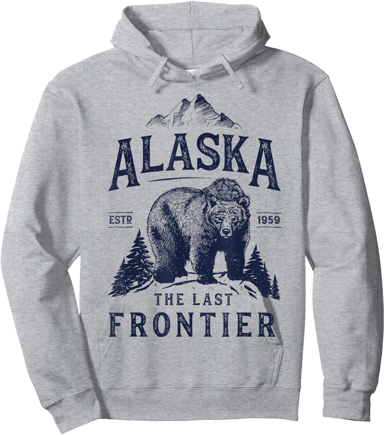 Alaska T Shirt The Last Frontier Bear Home Men Women Gifts Hoodie - Hoodie | Ash