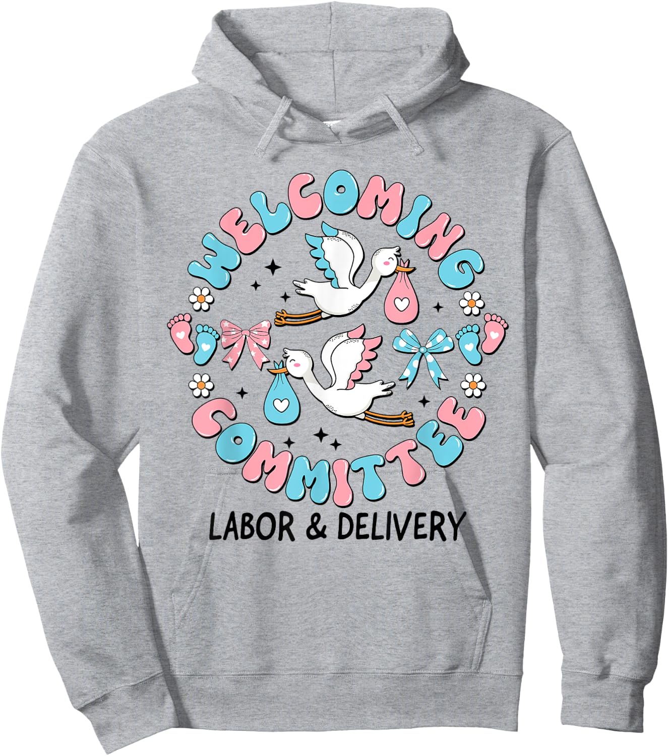 Welcoming Committee Labor & Delivery Nurse New Born Hoodie - Hoodie | Ash