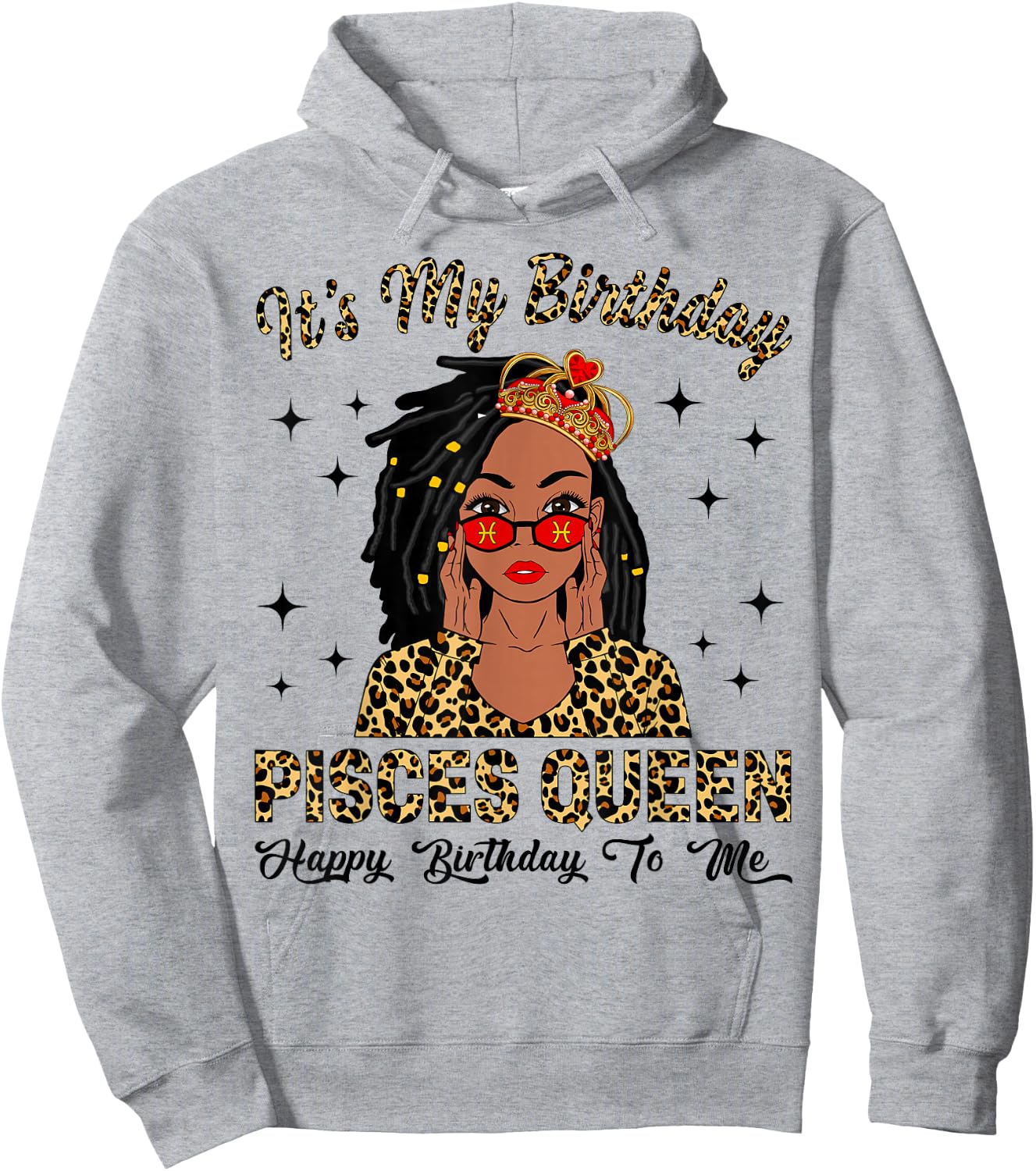 It's My Birthday Pisces Queen Loc'd Hair Black Women Hoodie - Hoodie | Ash